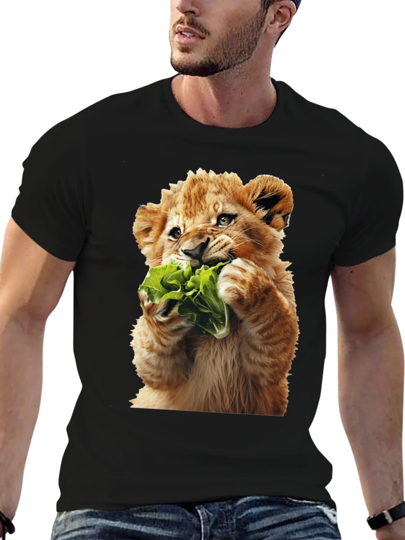 Black Lion Cub Lettuce Graphic Tee view 6