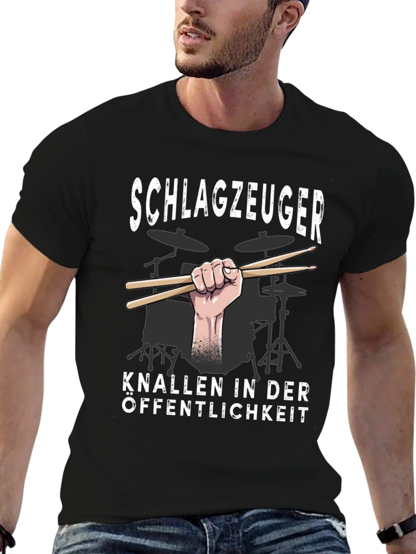 Black Drummer Shirt - Schlagzeuger Knallen In Der Offentlichkeit Tee view 6