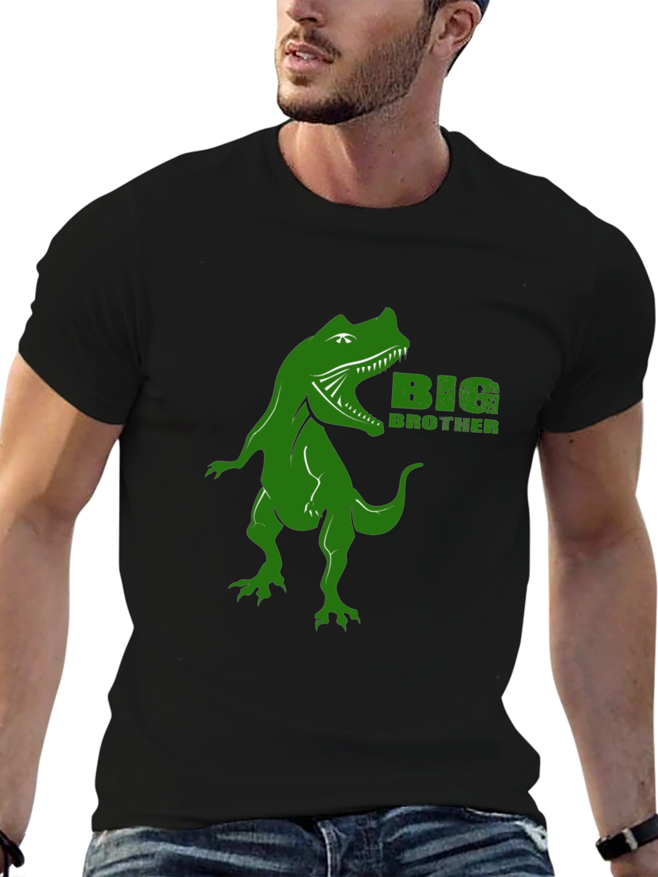 Black Big Brother Dinosaur T-Shirt - Black Dino Tee view 6