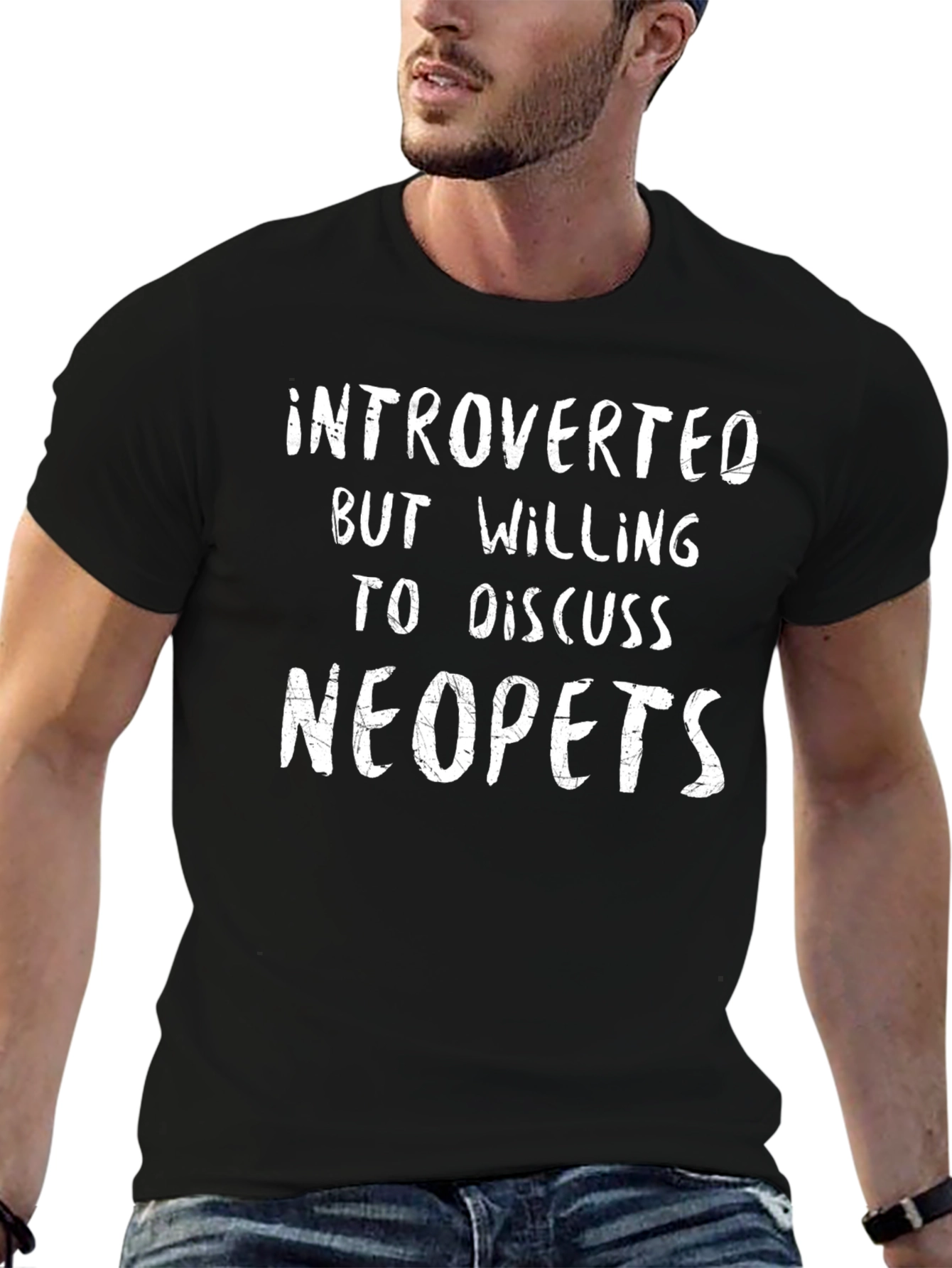 Black Introverted Neopets T-Shirt Funny Gamer Tee view 6