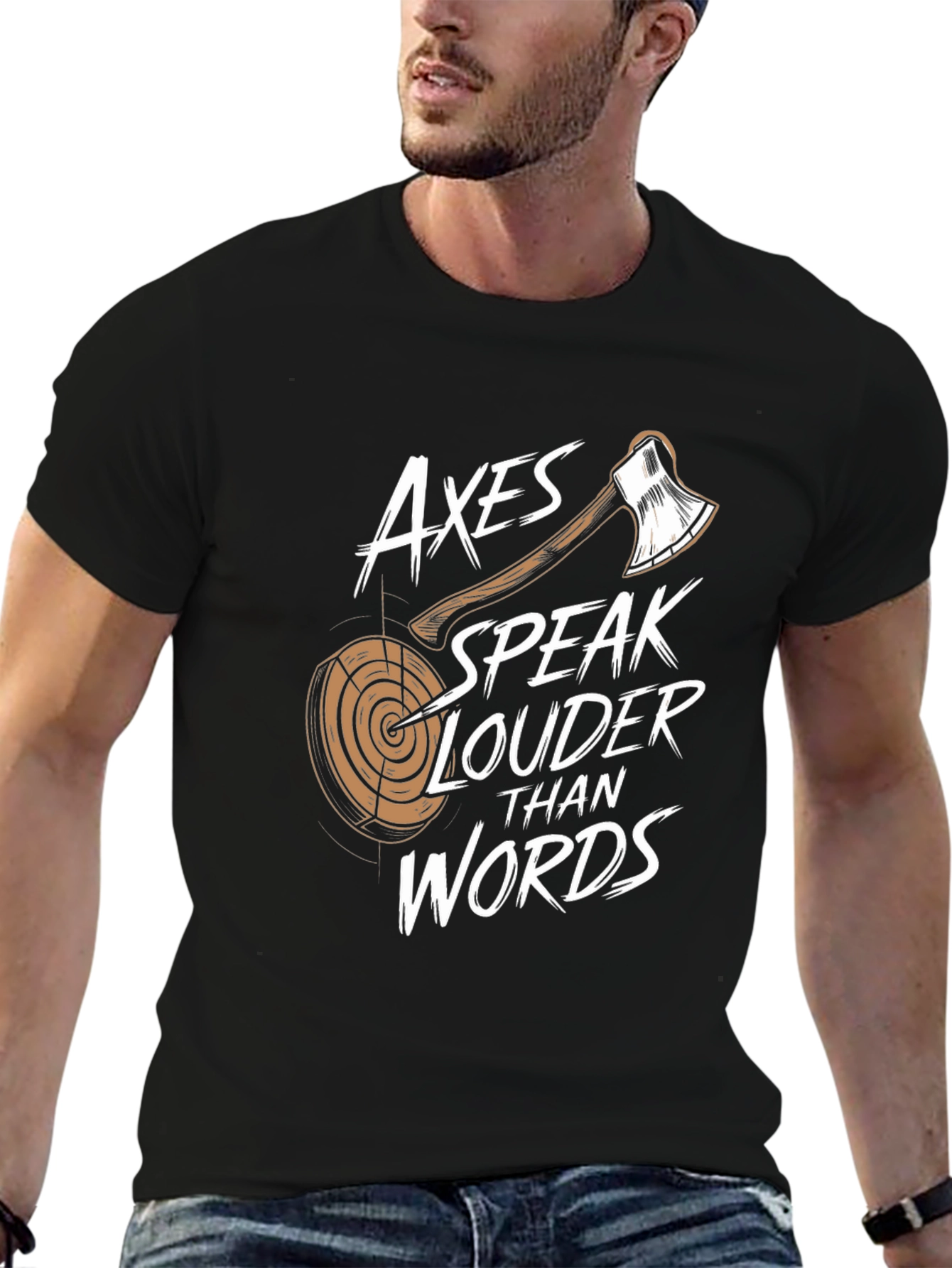Black Axes Speak Louder Than Words Black T-Shirt view 6