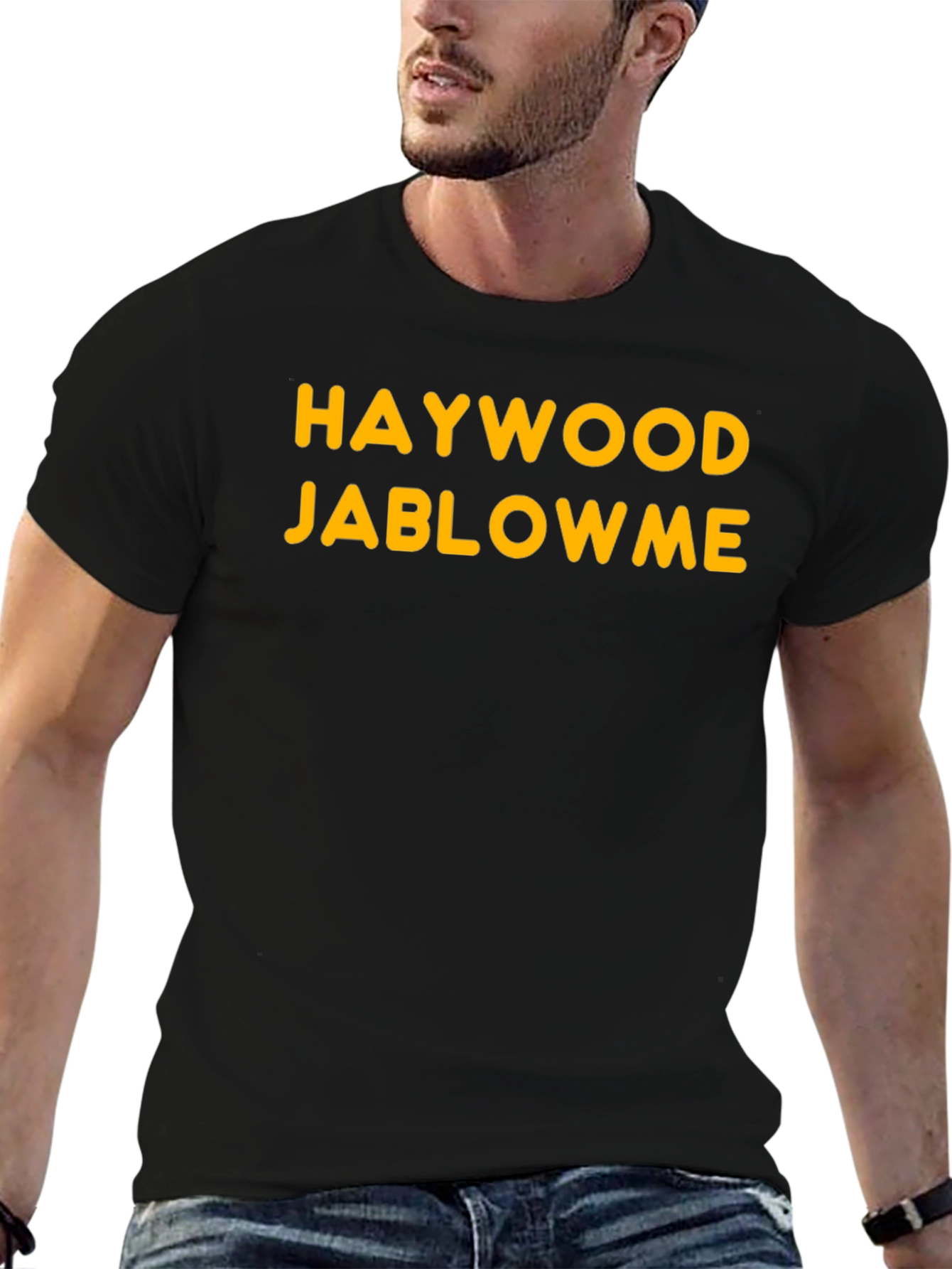 Black Haywood Jablowme Funny Black Graphic T-Shirt view 6