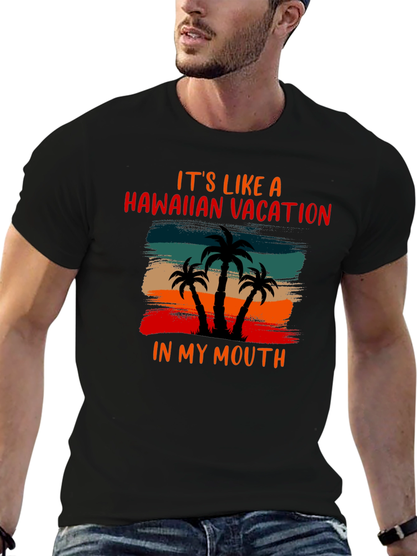 Black Hawaiian Vacation Graphic Tee view 6