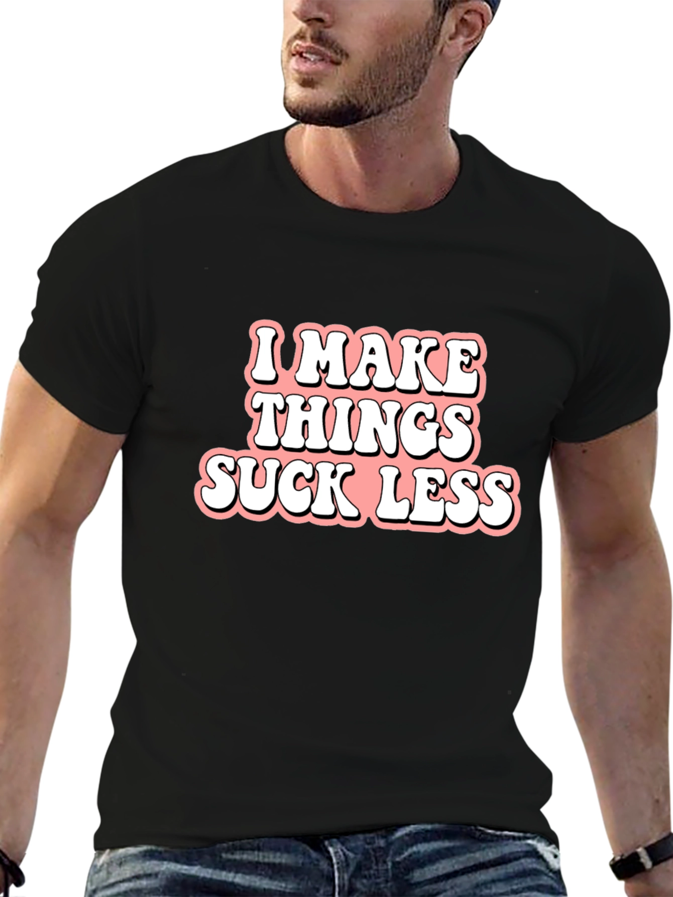 Black I Make Things Suck Less Graphic Tee view 6