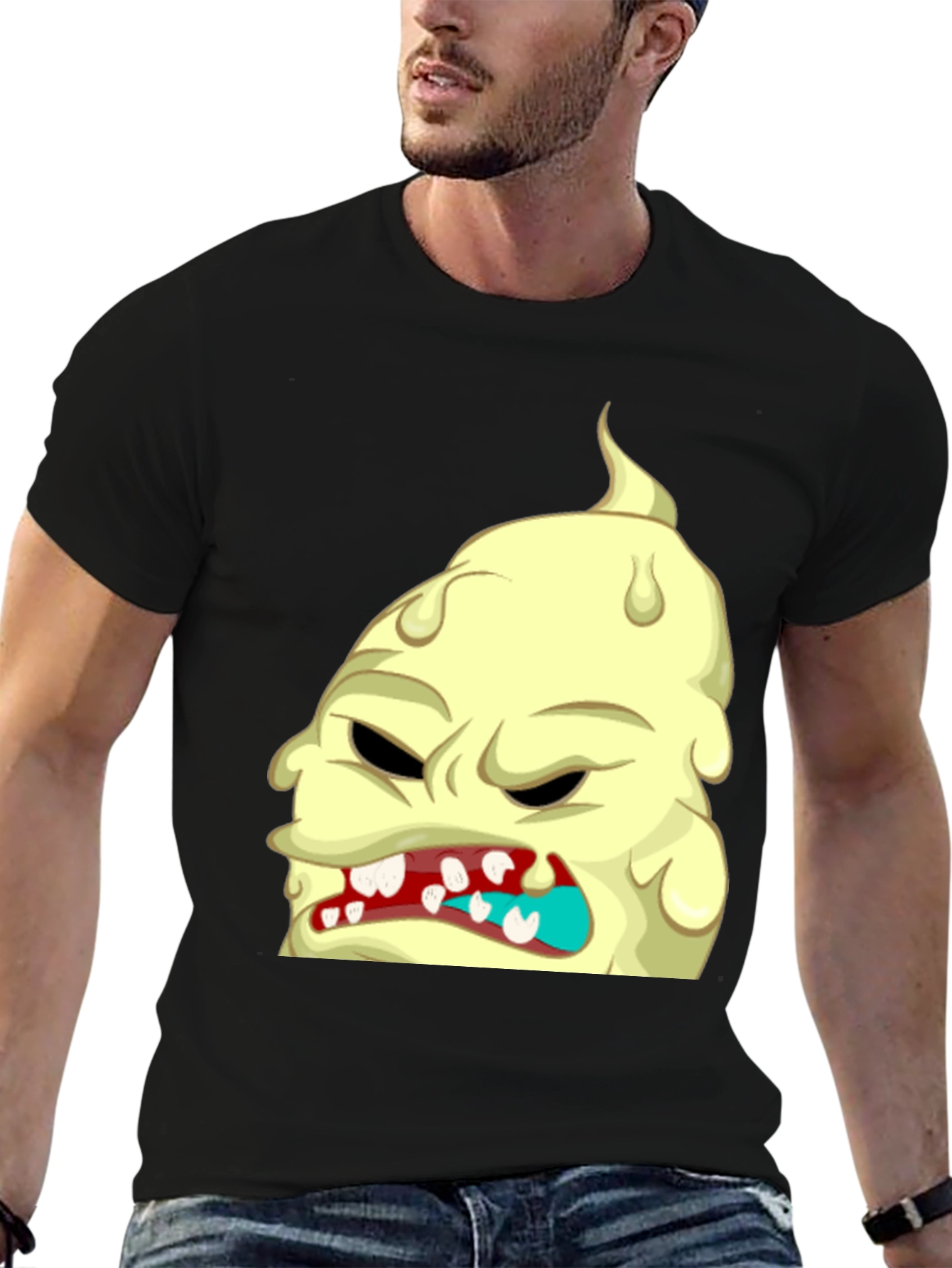 Black Monster Graphic T-Shirt - Unique Cartoon Tee view 6