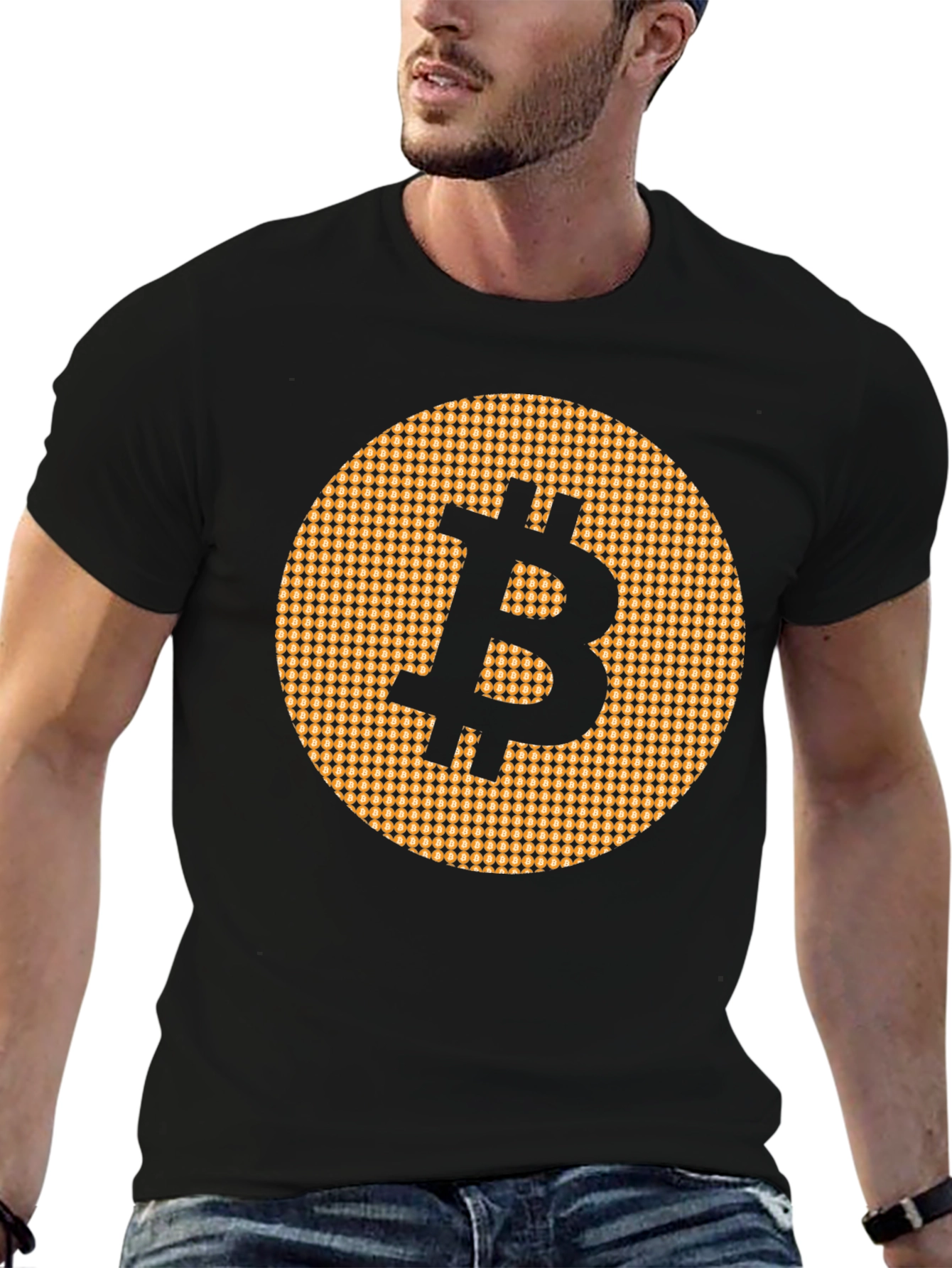 Black Bitcoin Black T-Shirt Cryptocurrency Tee view 6
