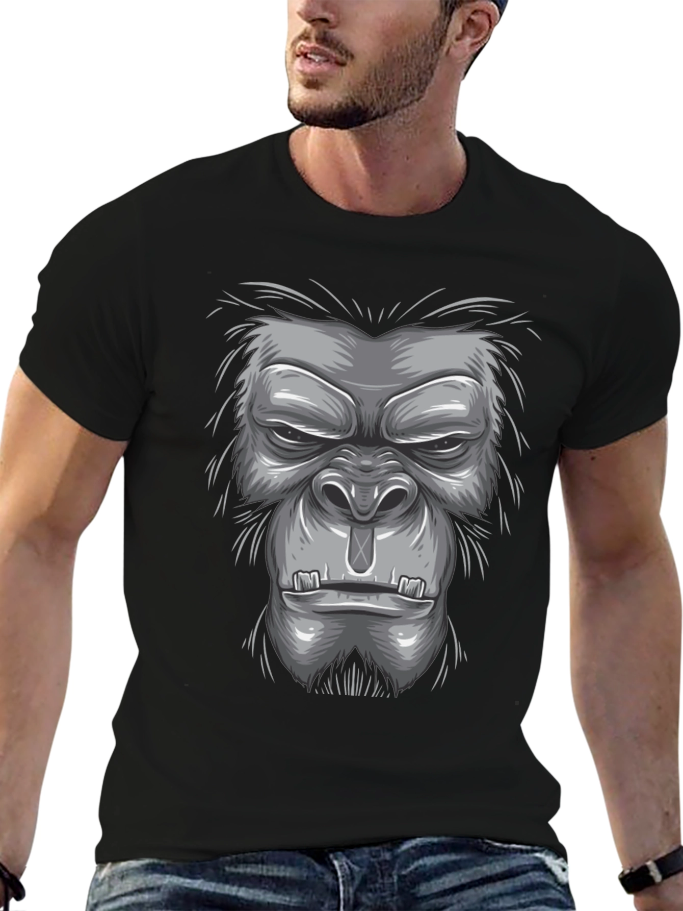 Black Gorilla Graphic Tee - Bold Animal Design view 6