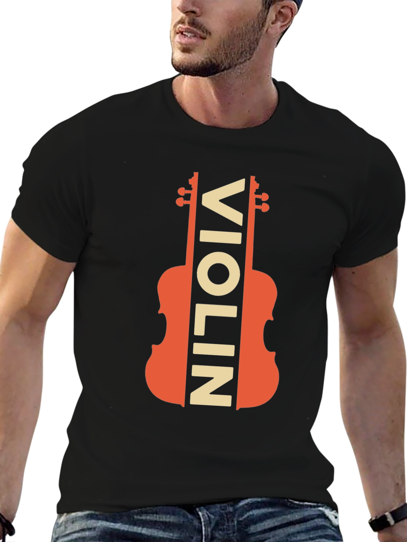 Black Violin Graphic Tee - Musician's Novelty T-Shirt view 6