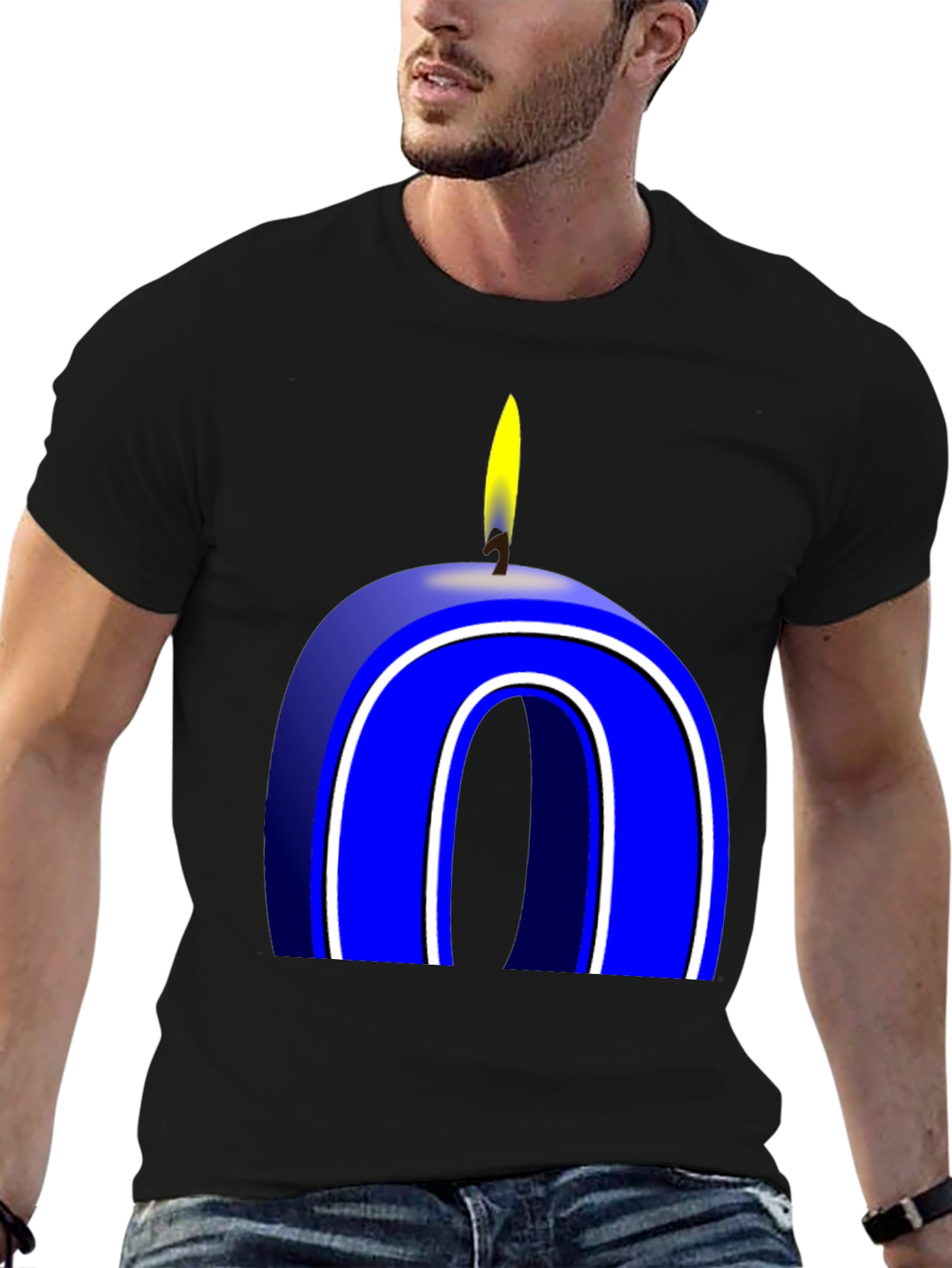 Blue Number 0 Candle T-Shirt - 6