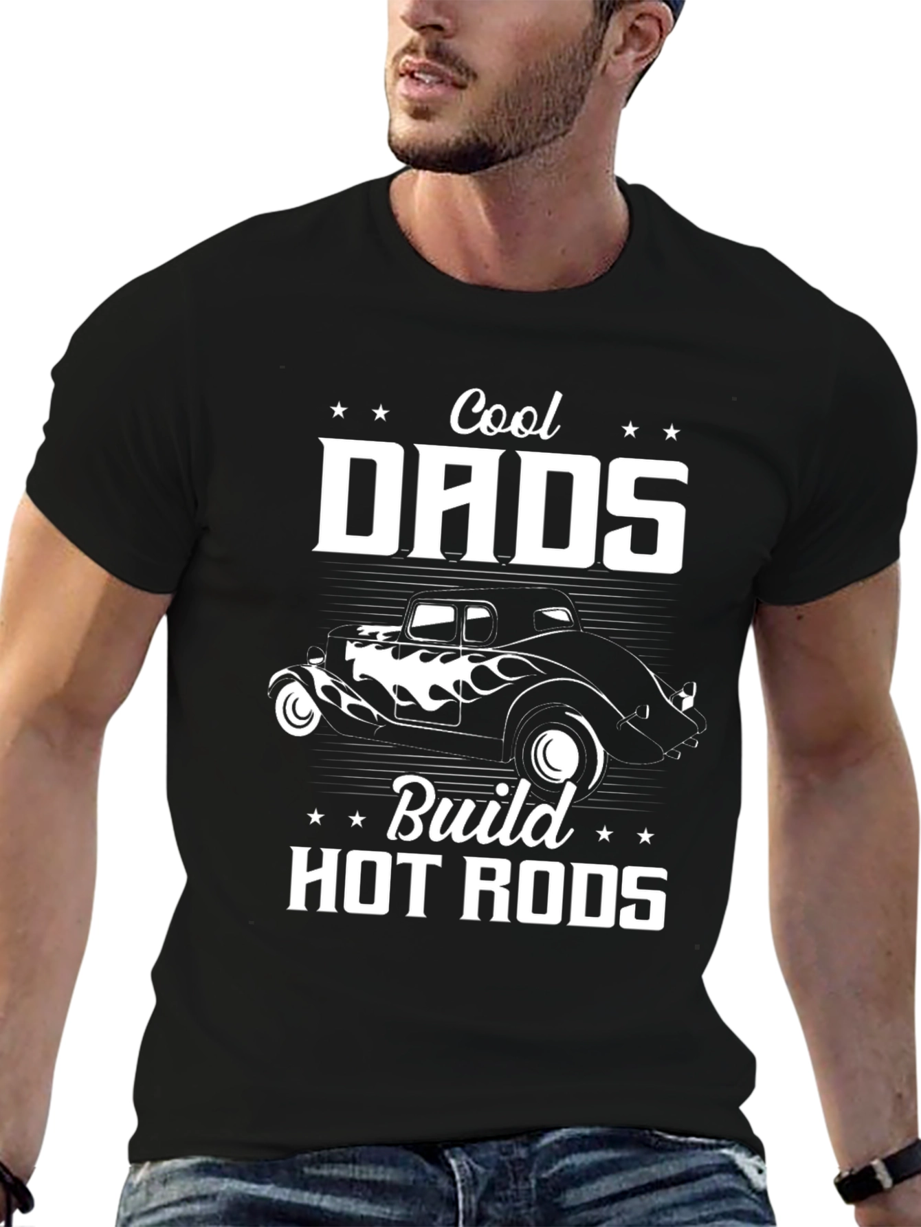Cool Dads Build Hot Rods Graphic T-Shirt - 6
