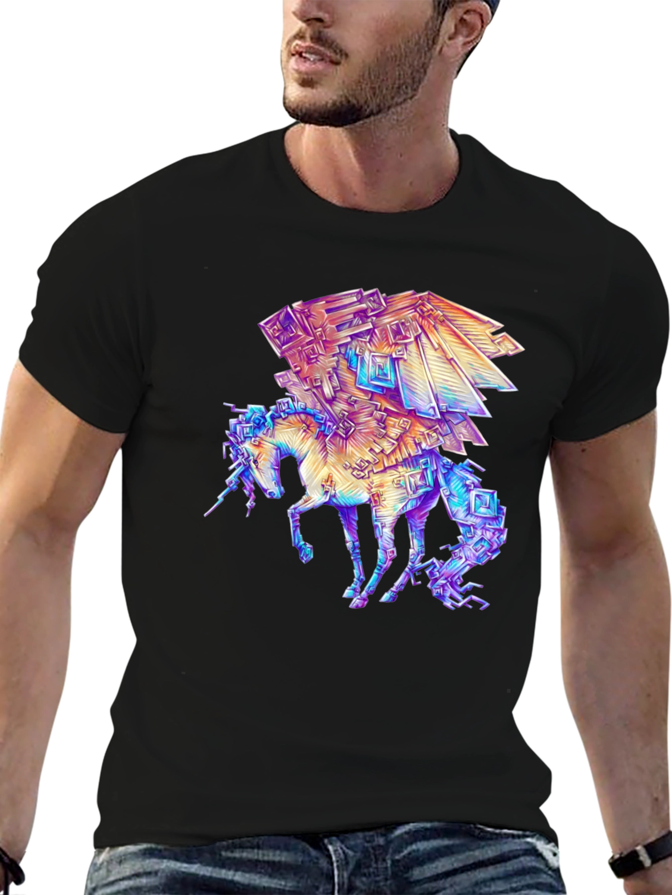 Black Crystal Unicorn Graphic Tee view 6