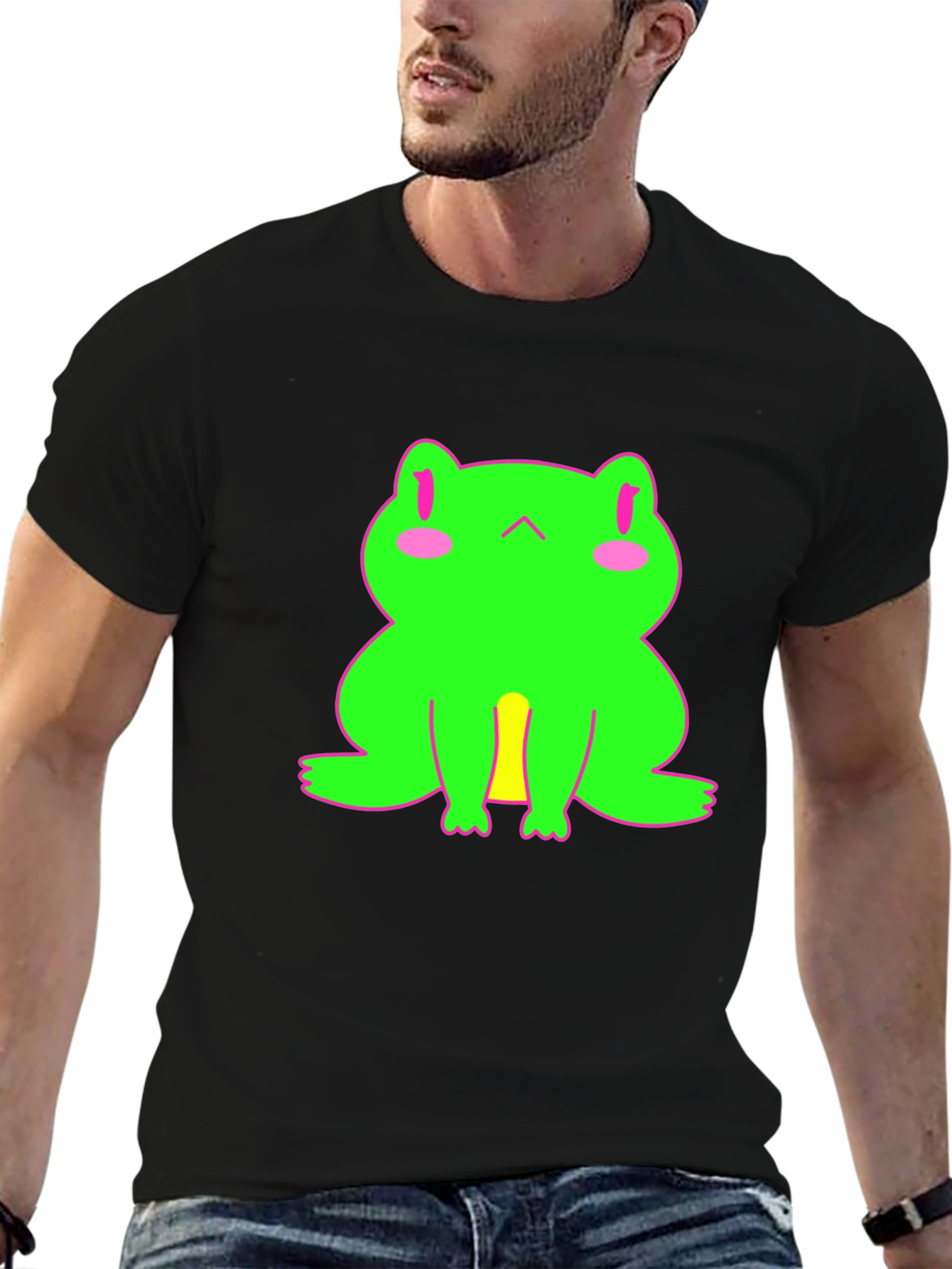 Black Frog Graphic Tee - Black Unisex T-Shirt view 6