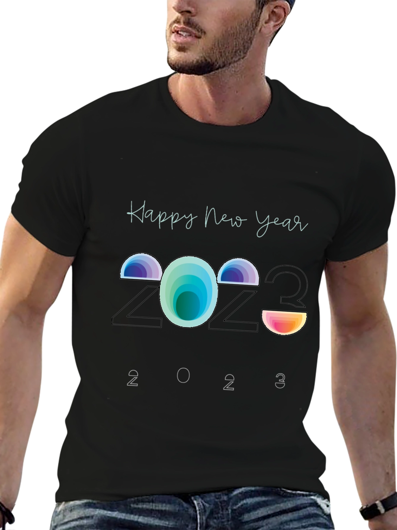 Black Happy New Year 2023 Graphic Tee view 6
