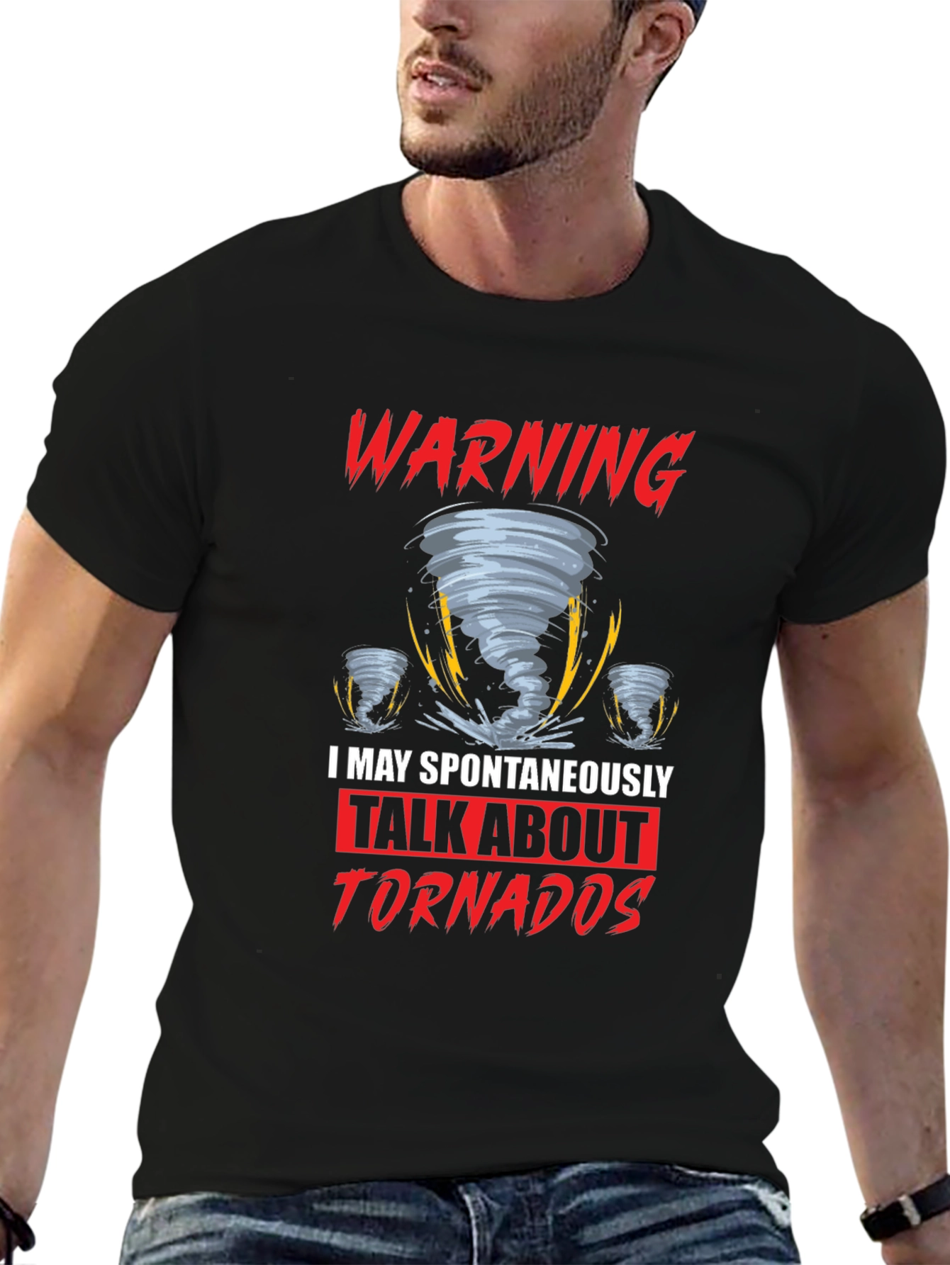 Black Warning Tornadoes T-Shirt view 6