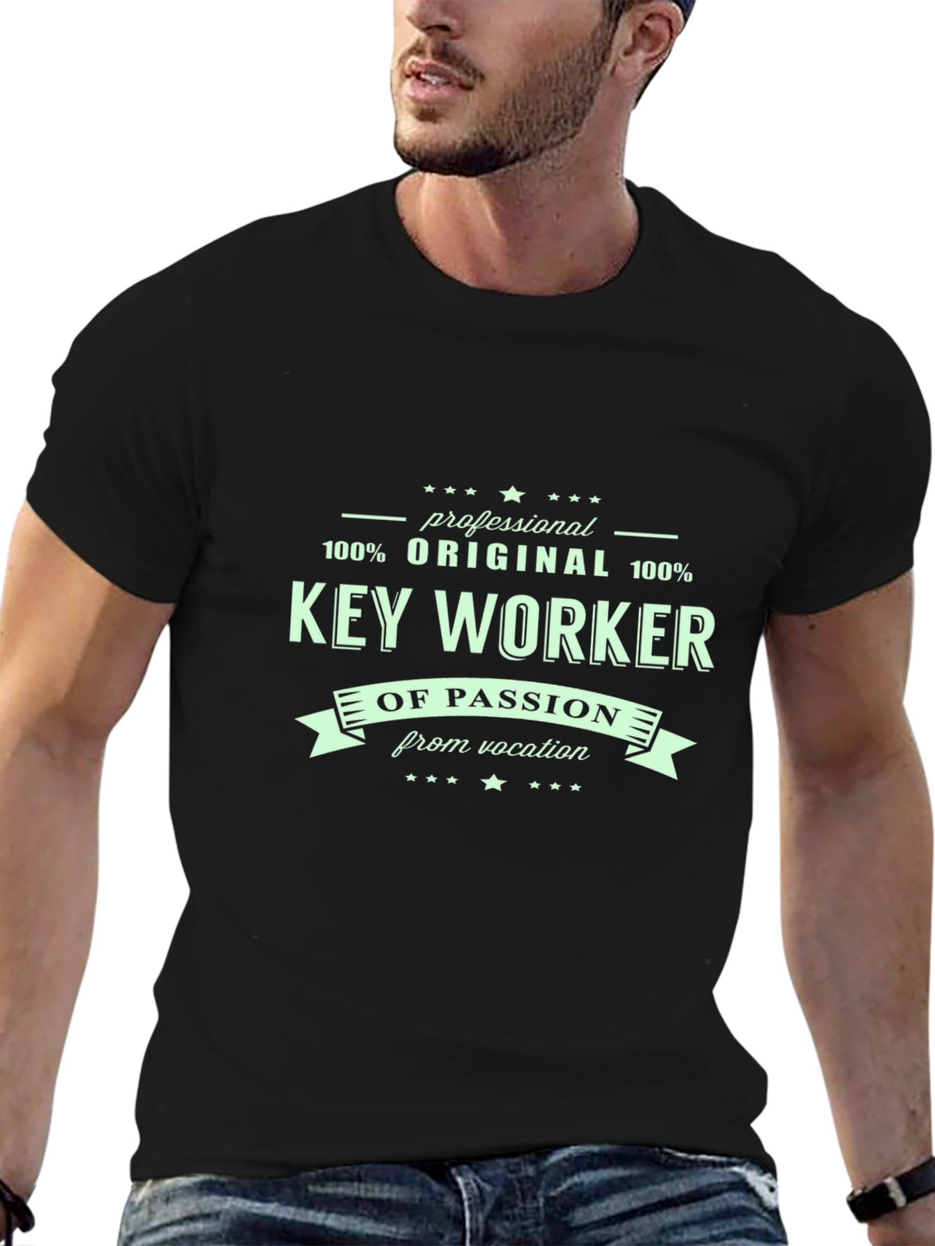 Black Key Worker T-Shirt: Professional, Original, Passionate view 6
