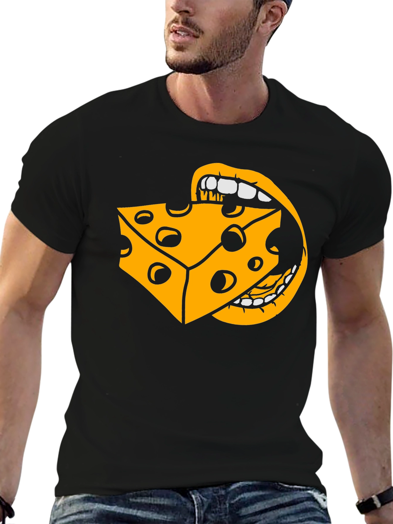Black Cheese Lover's Graphic Tee view 6