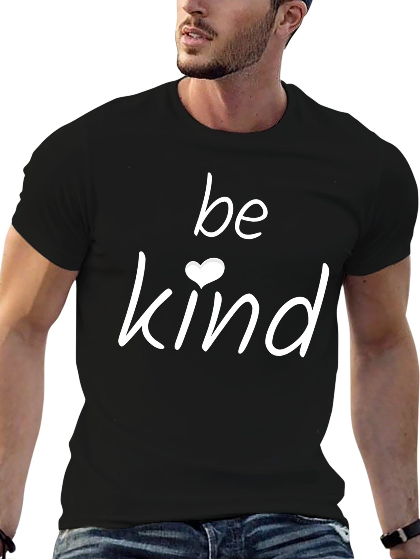 Black Be Kind Heart Graphic Tee - Black view 6