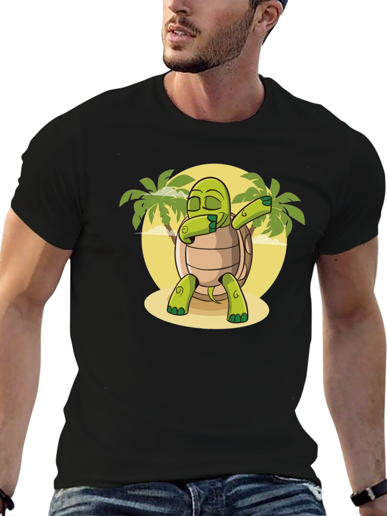 Black Dabbing Turtle T-Shirt: Fun & Unique Graphic Tee view 6