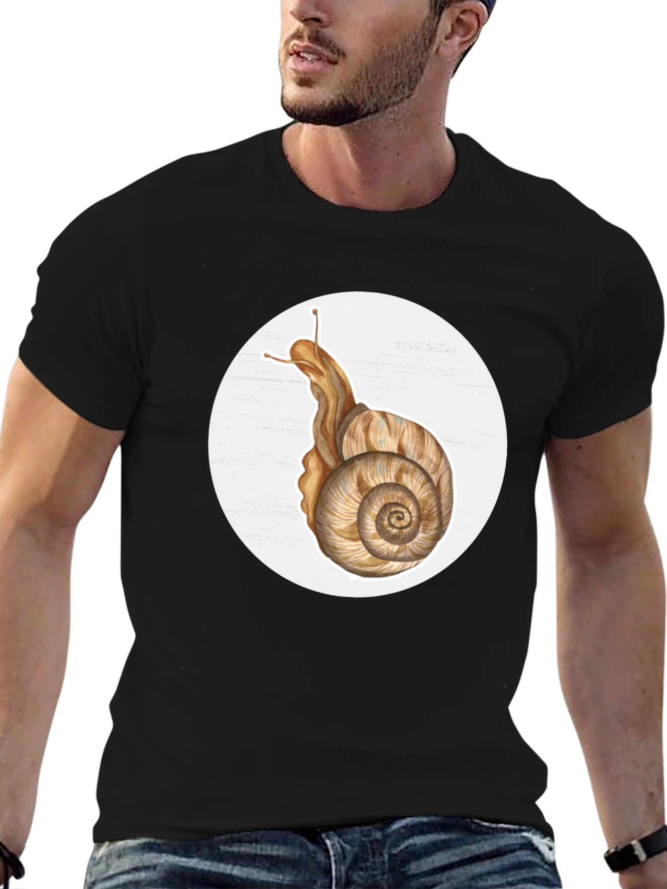 Black Snail Graphic Tee - Unique Nature Design view 6