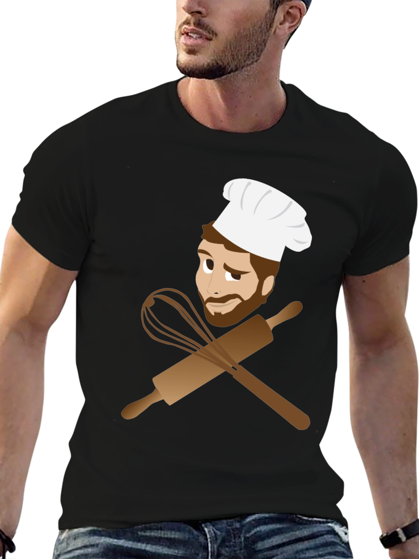 Black Chef's Kiss Graphic Tee - Culinary Design view 6