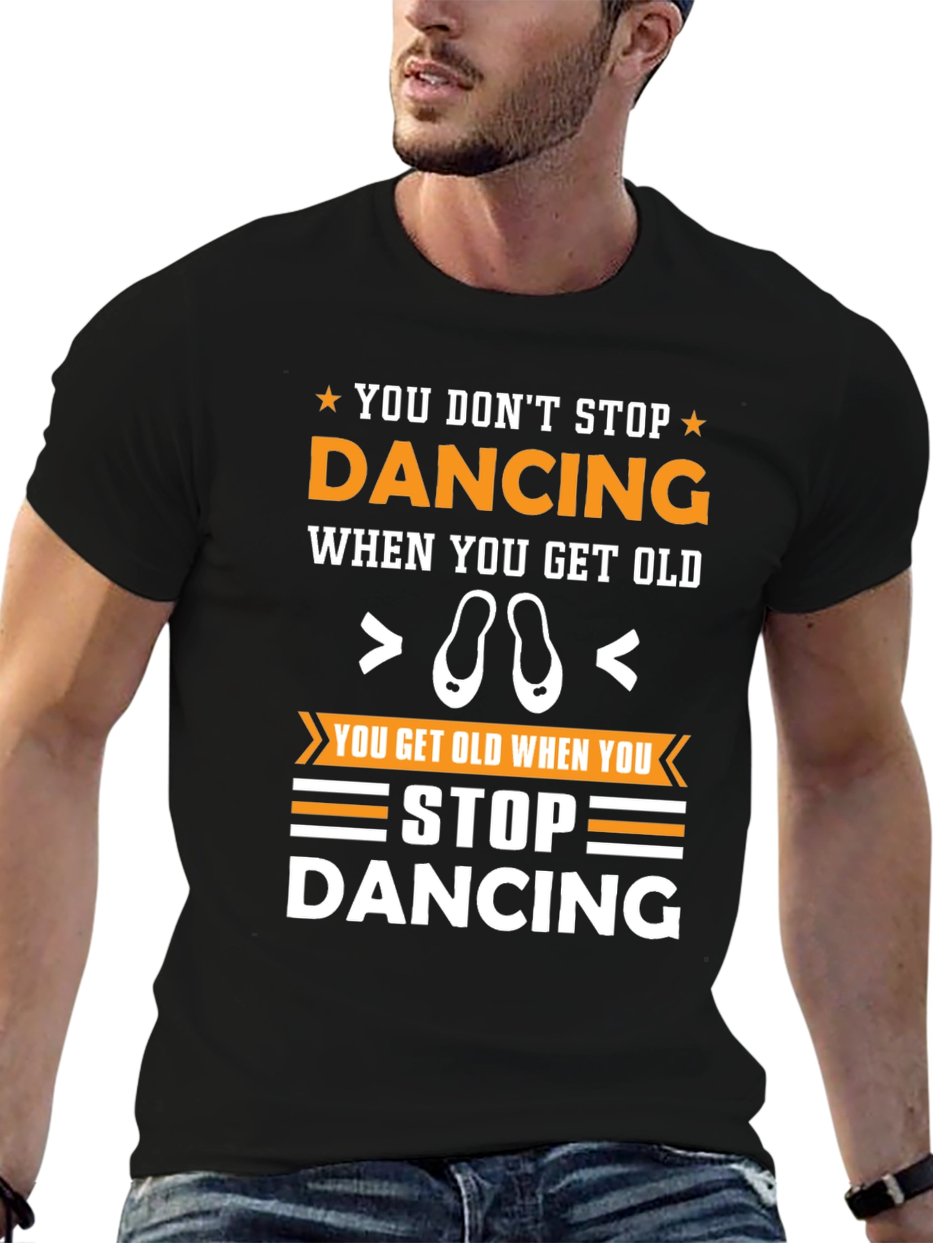 Black Dancing Graphic T-Shirt, Unisex Fit view 6