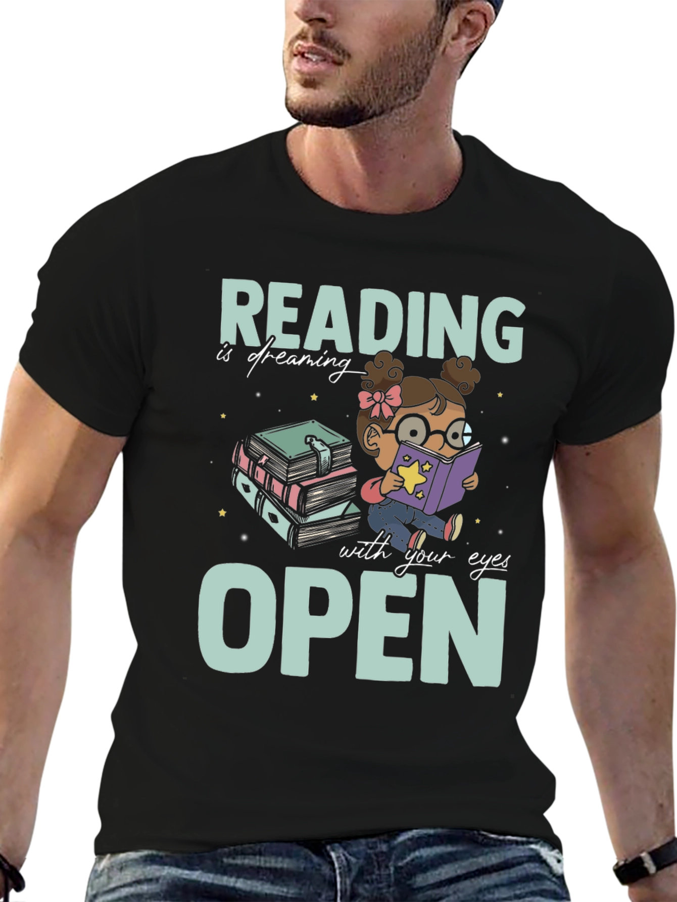 Black Reading Is Dreaming T-Shirt view 6