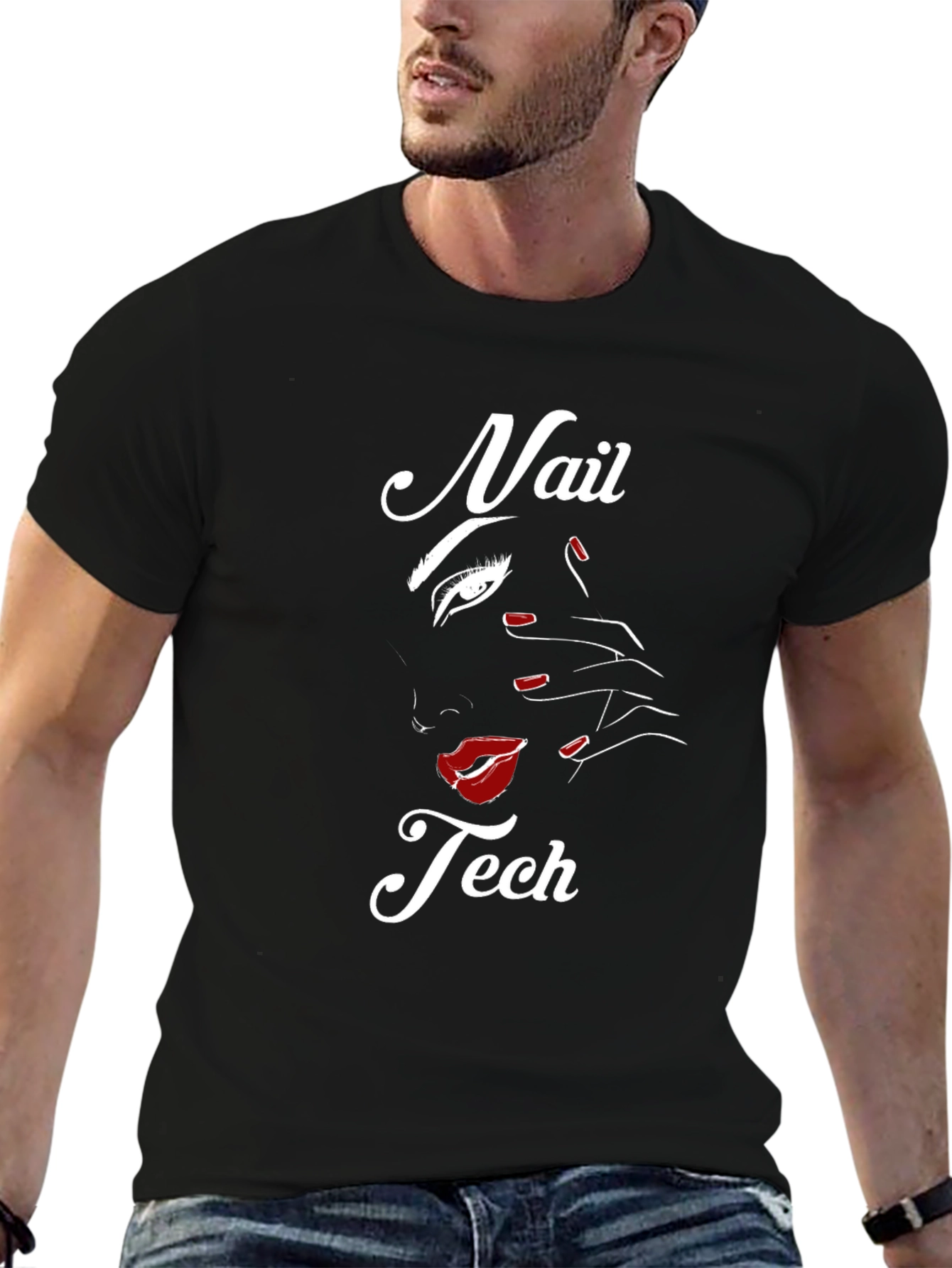 Black Nail Tech T-Shirt - Stylish Graphic Tee view 6