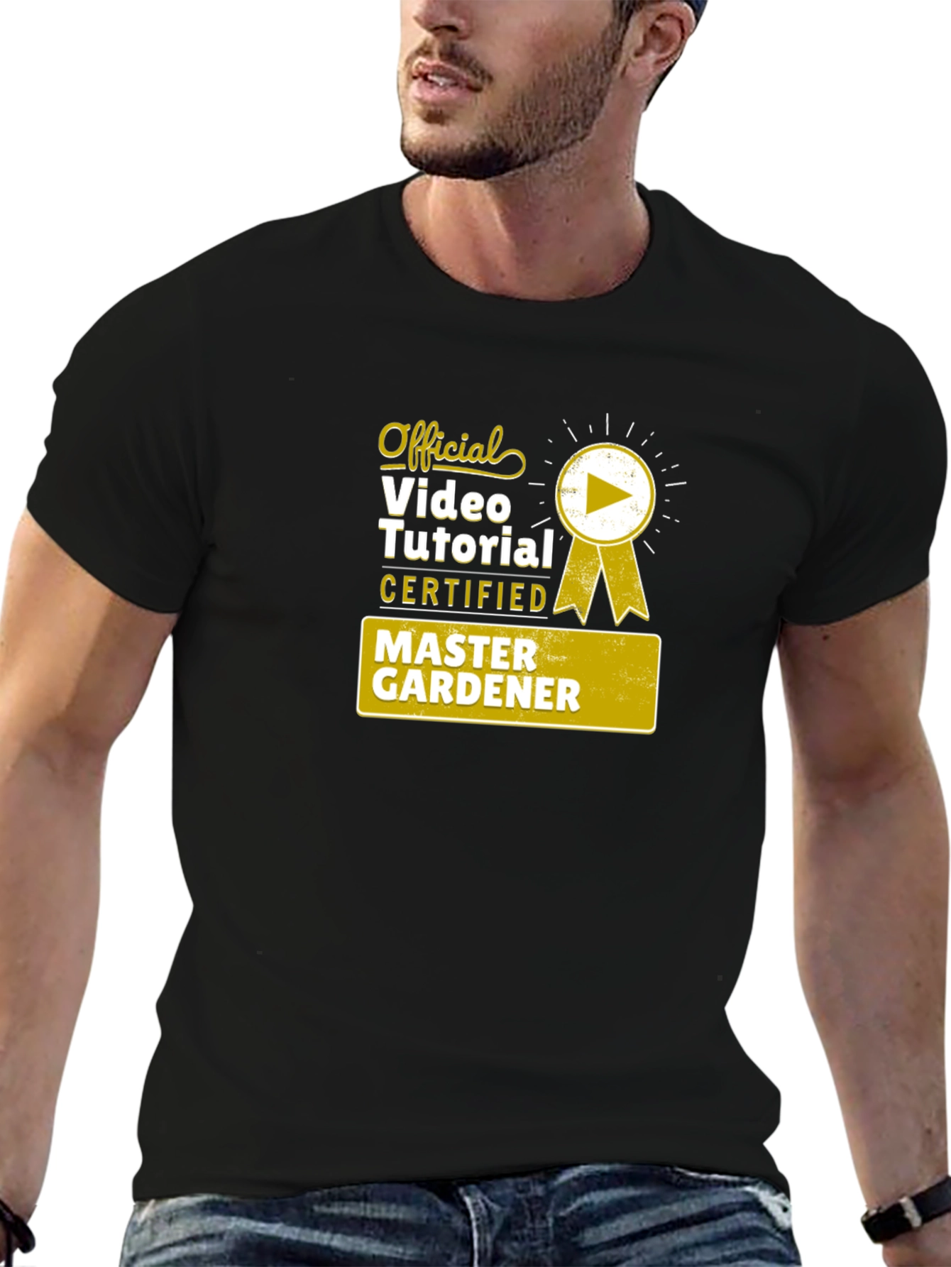 Black Master Gardener Video Tutorial Certified T-Shirt view 6