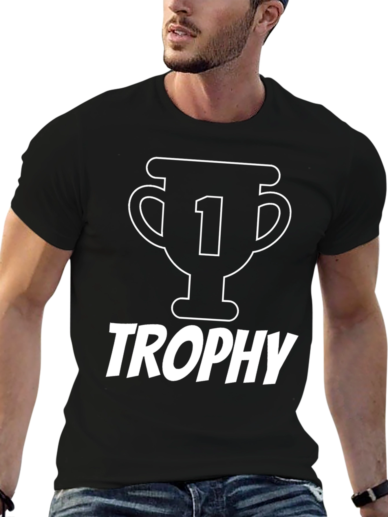 Black Trophy Graphic Tee - Number One Fan Shirt view 6