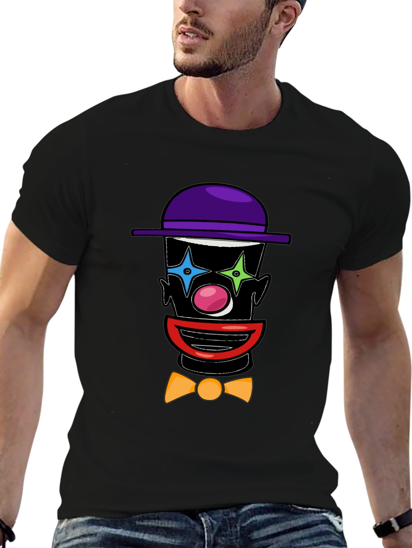 Black Clown Face Graphic Tee - Fun & Unique Design view 6