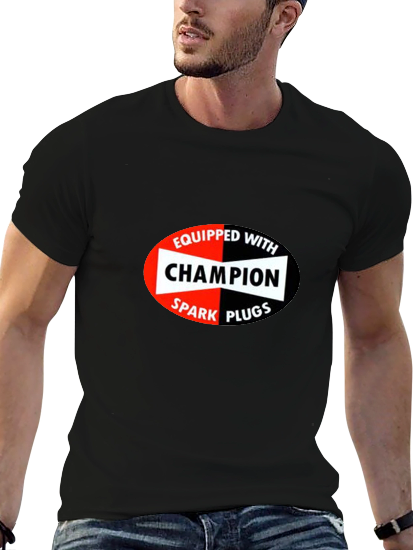 Black Champion Spark Plugs Graphic T-Shirt view 6