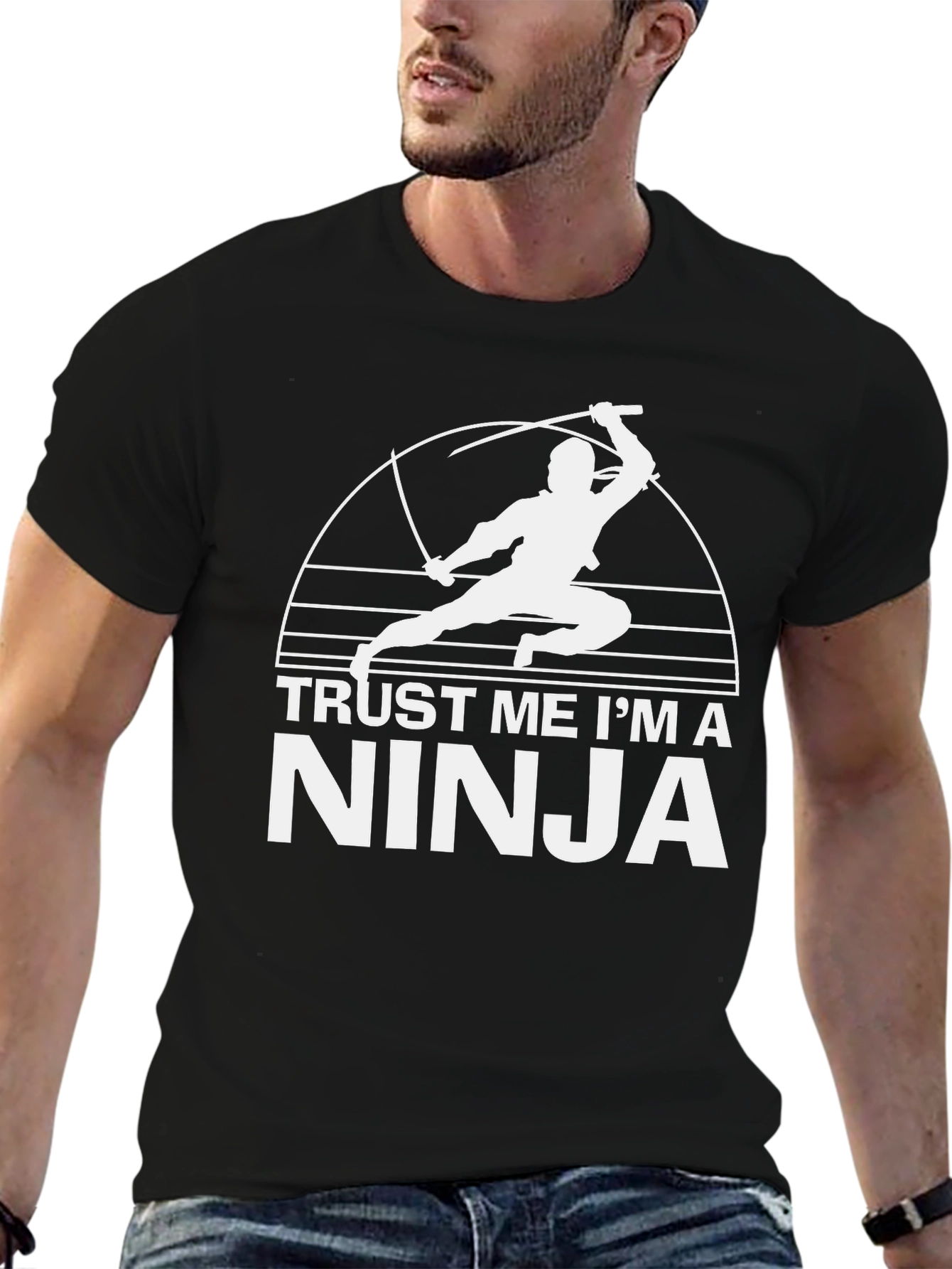 Black Trust Me I'm A Ninja Graphic T-Shirt view 6