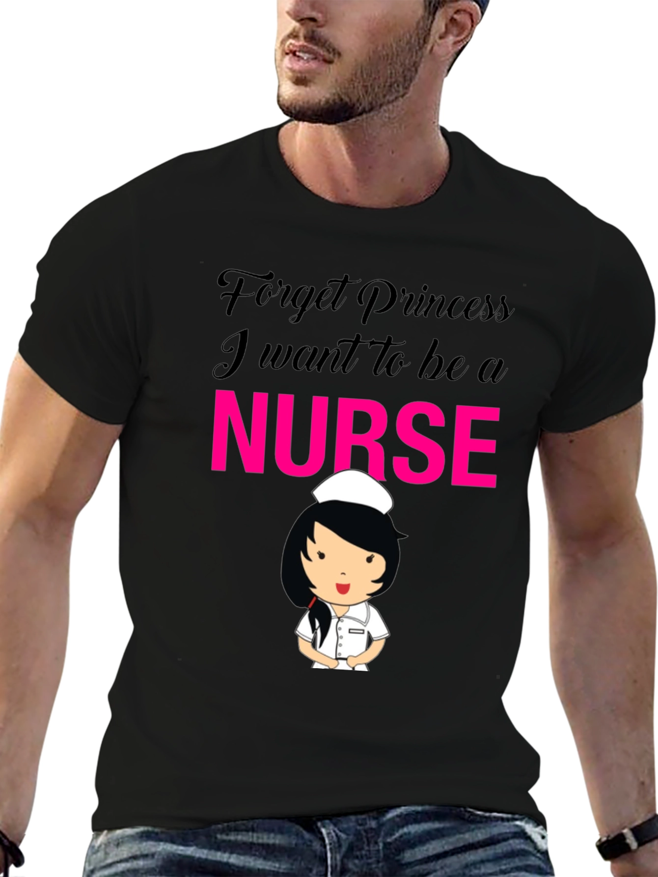 Black Forget Princess Nurse T-Shirt view 6