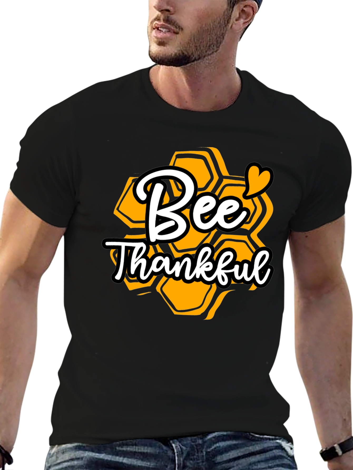 Black Bee Thankful Graphic T-Shirt view 6