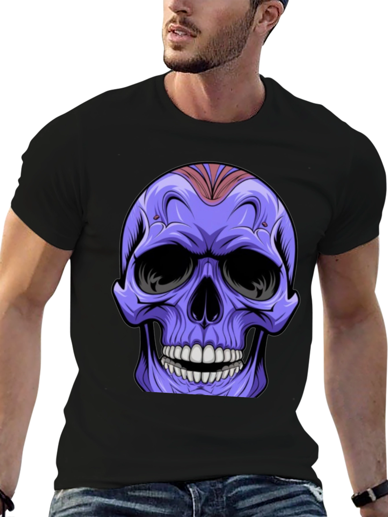Black Skull Graphic T-Shirt - Cool & Edgy Design view 6