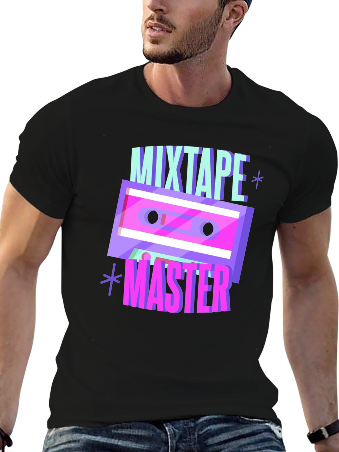 Black Mixtape Master Graphic T-Shirt view 6