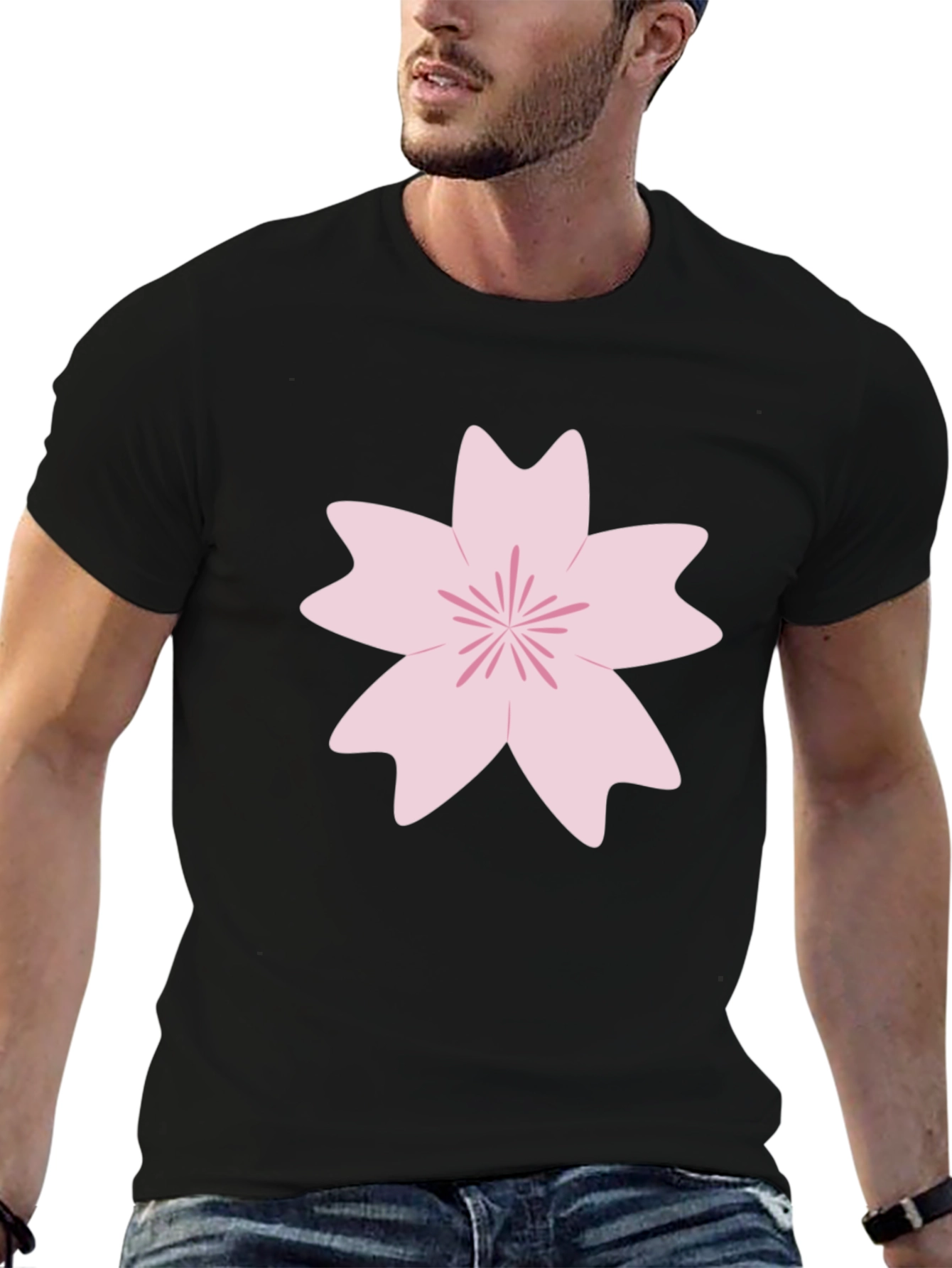 Black Sakura Blossom Black T-Shirt - Casual Style view 6