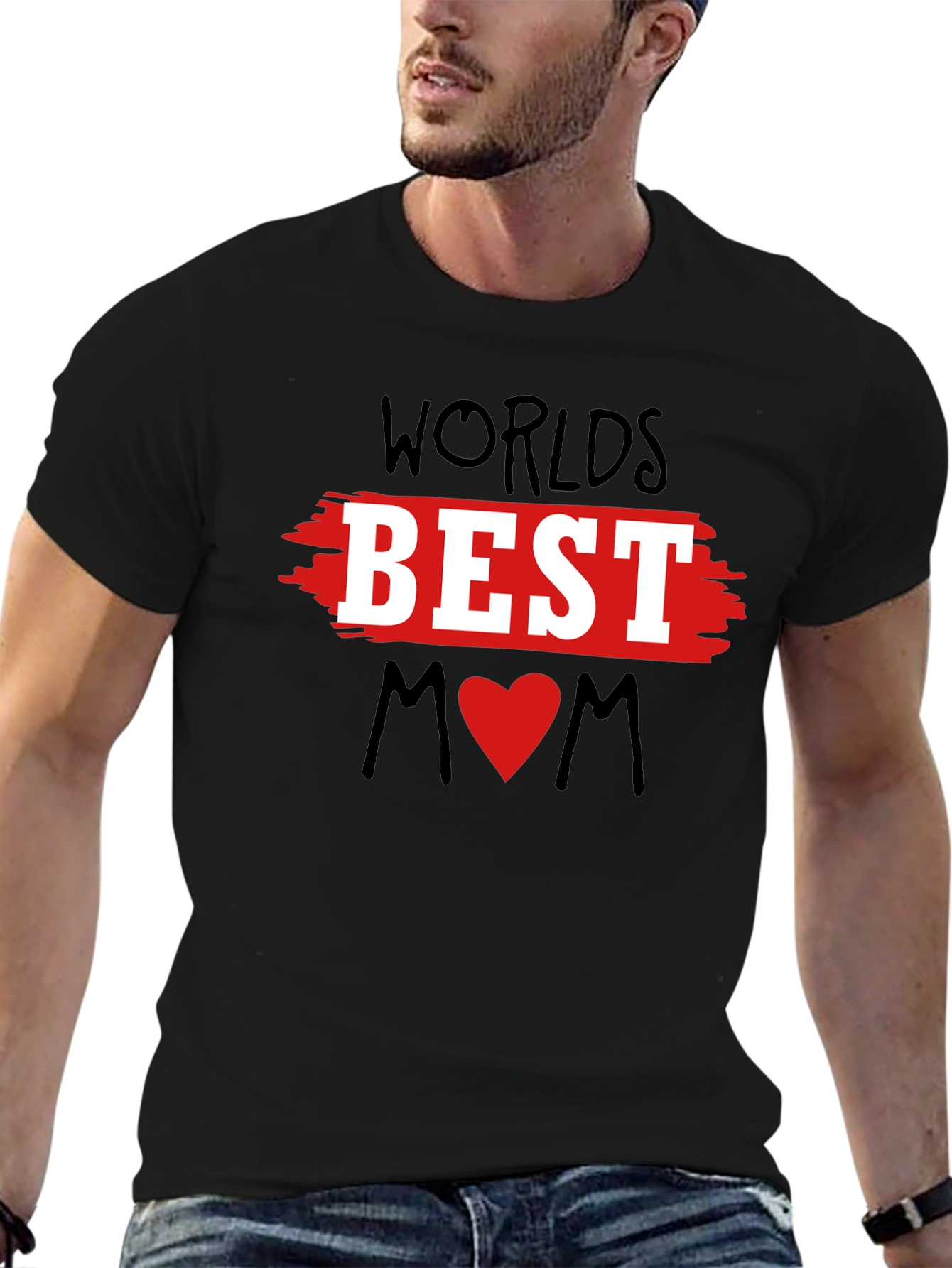 Black World's Best Mom Black T-Shirt view 6