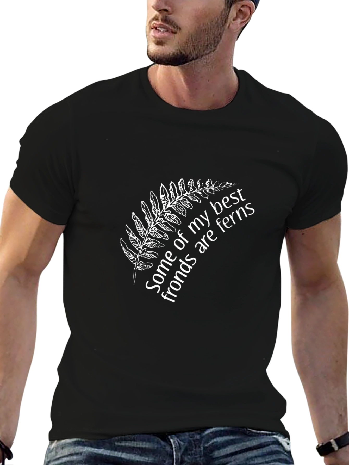 Black Fern Fronds T-Shirt - Best Friends Nature Tee view 6