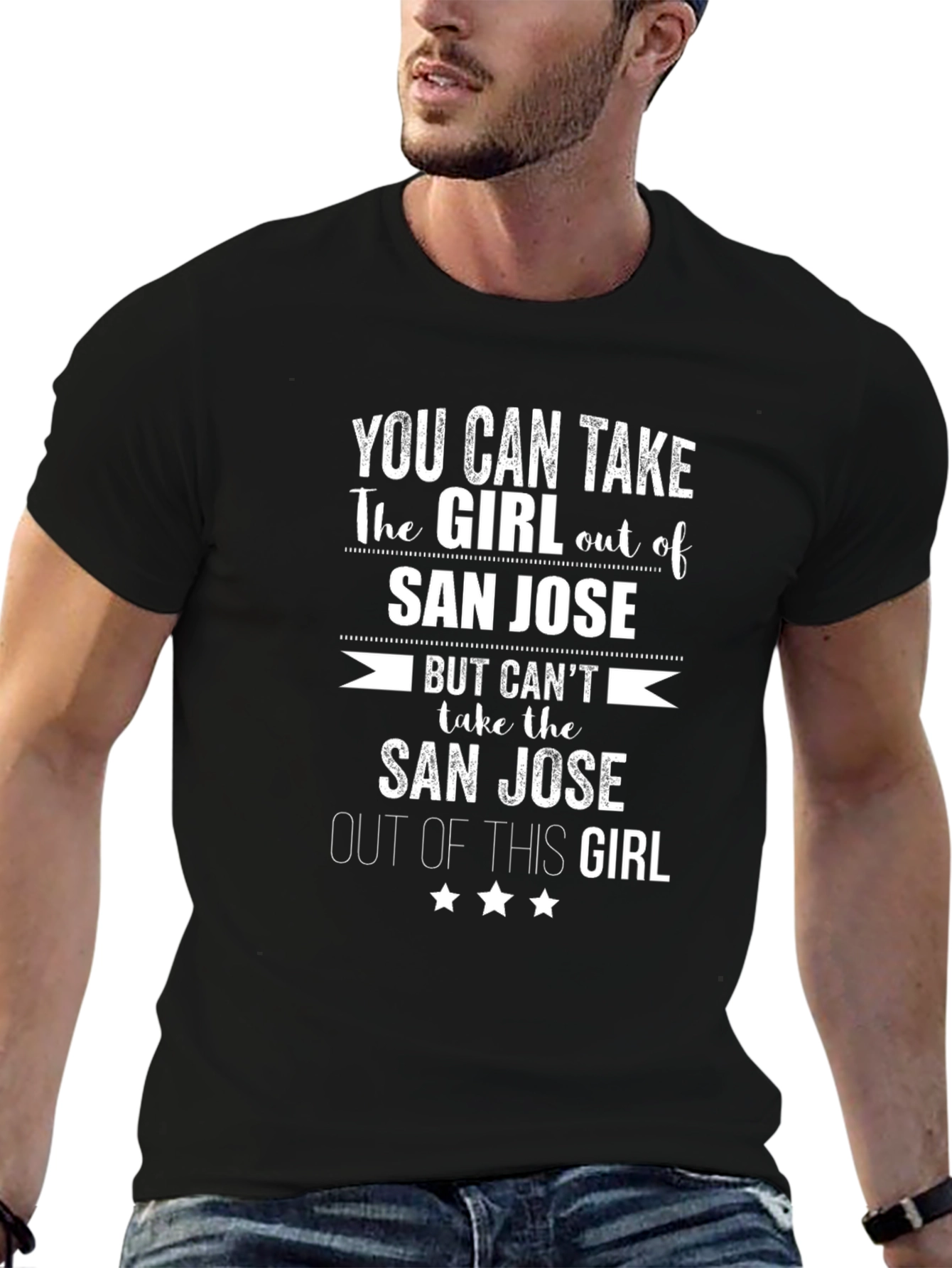 Black San Jose Girl T-Shirt - City Pride Apparel view 6