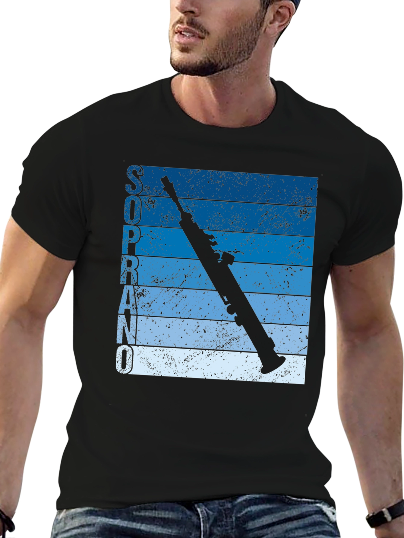 Black Soprano Clarinet Graphic Tee - Musician's Style view 6