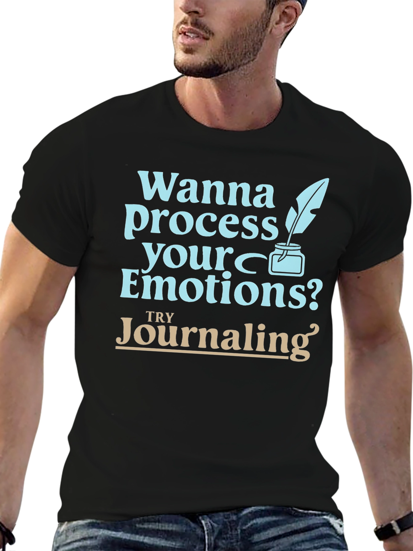 Black Process Emotions Journaling Graphic Tee view 6