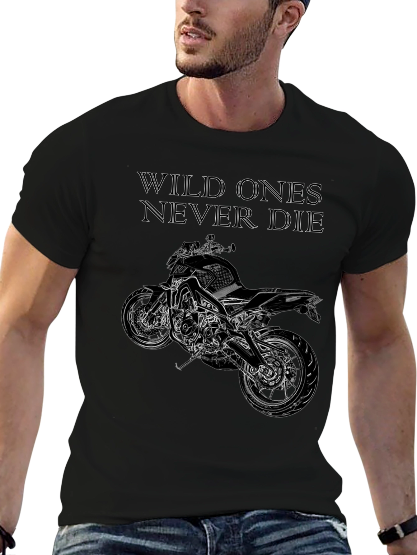 Black Wild Ones Motorcycle Graphic Tee view 6