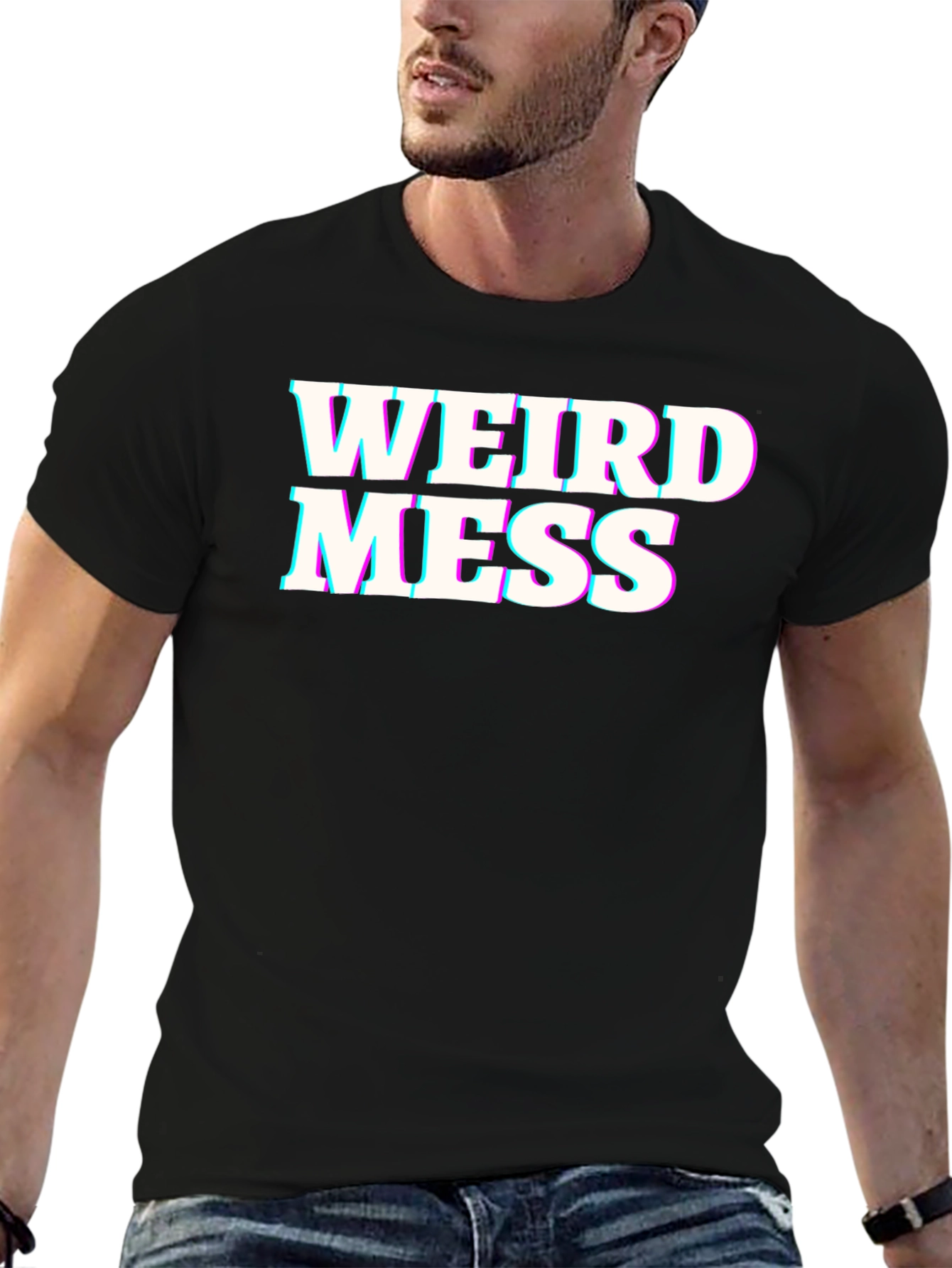 Black Weird Mess Graphic T-Shirt - Black view 6