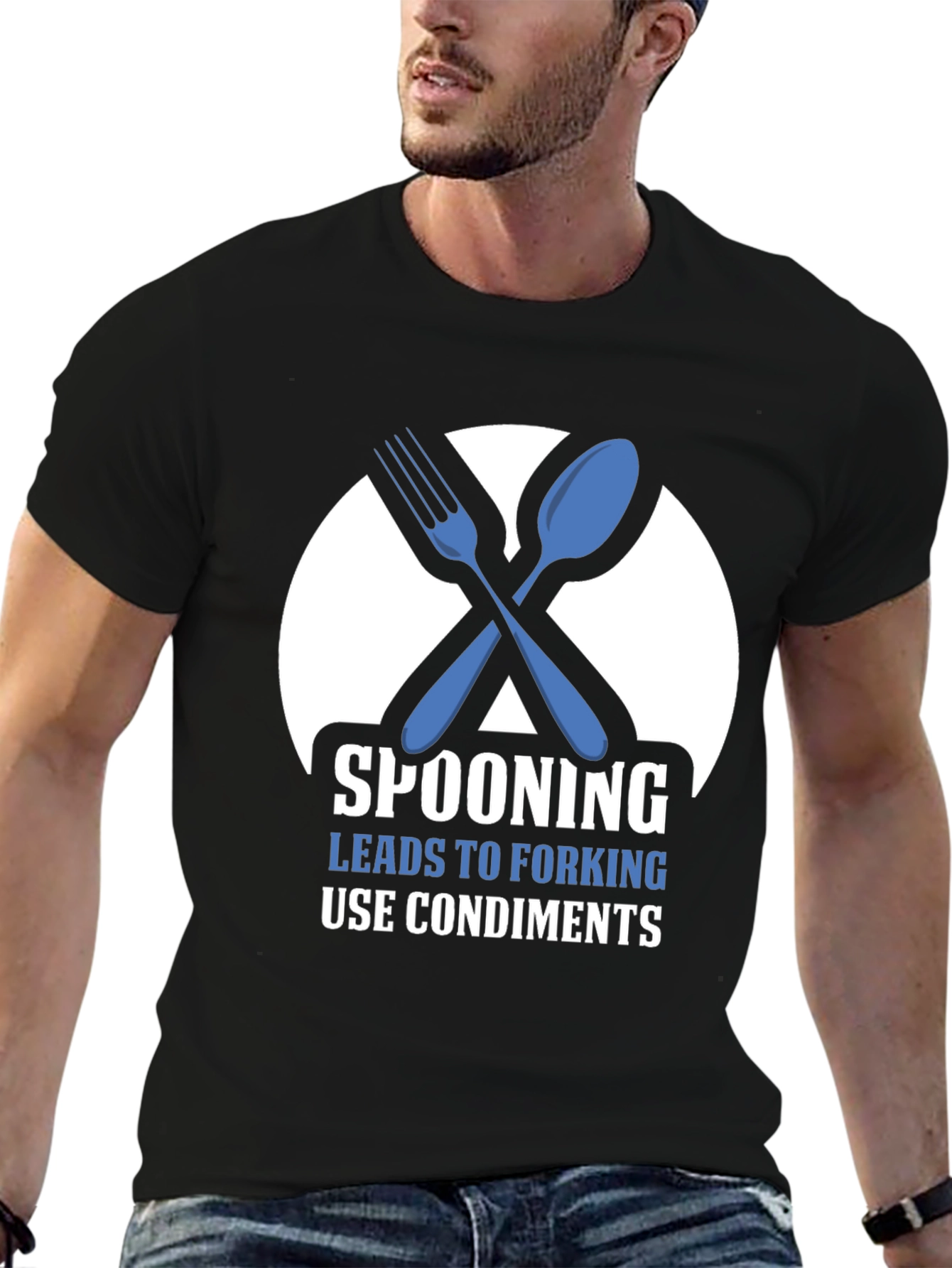 Black Spooning Leads to Forking T-Shirt view 6