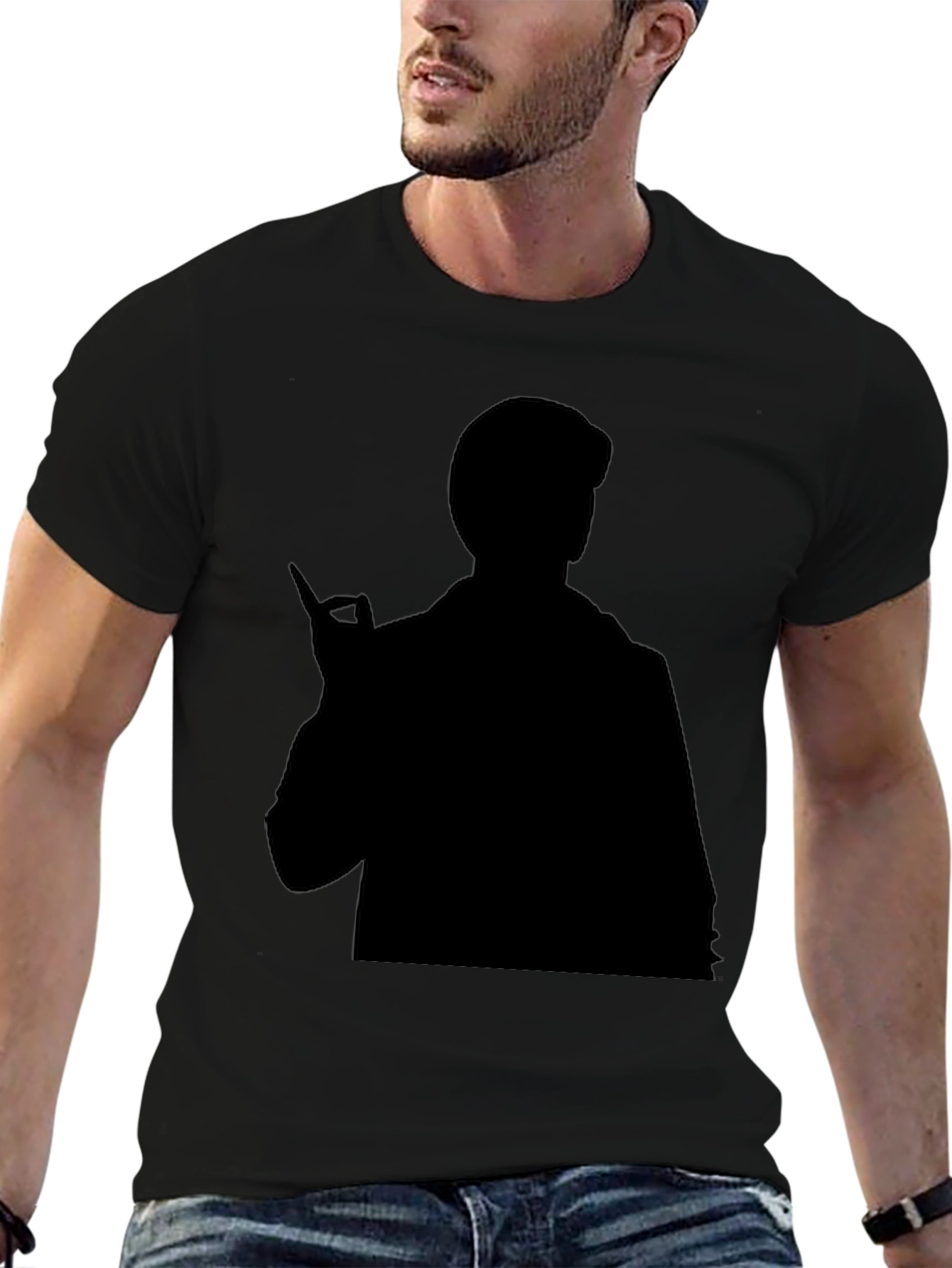 Black Silhouette Graphic Tee - Men's Black T-Shirt view 6