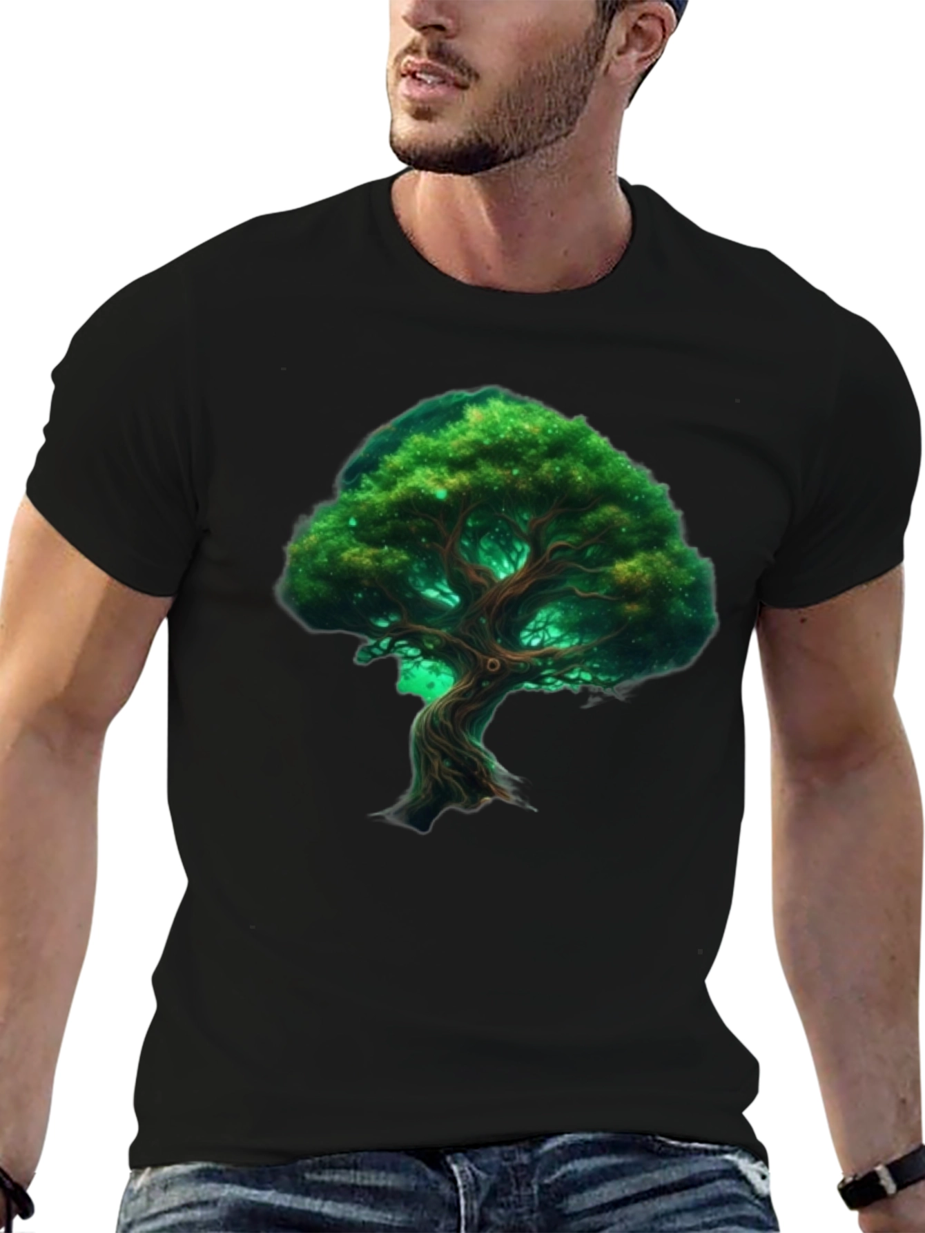 Black Mystic Tree Graphic Tee view 6