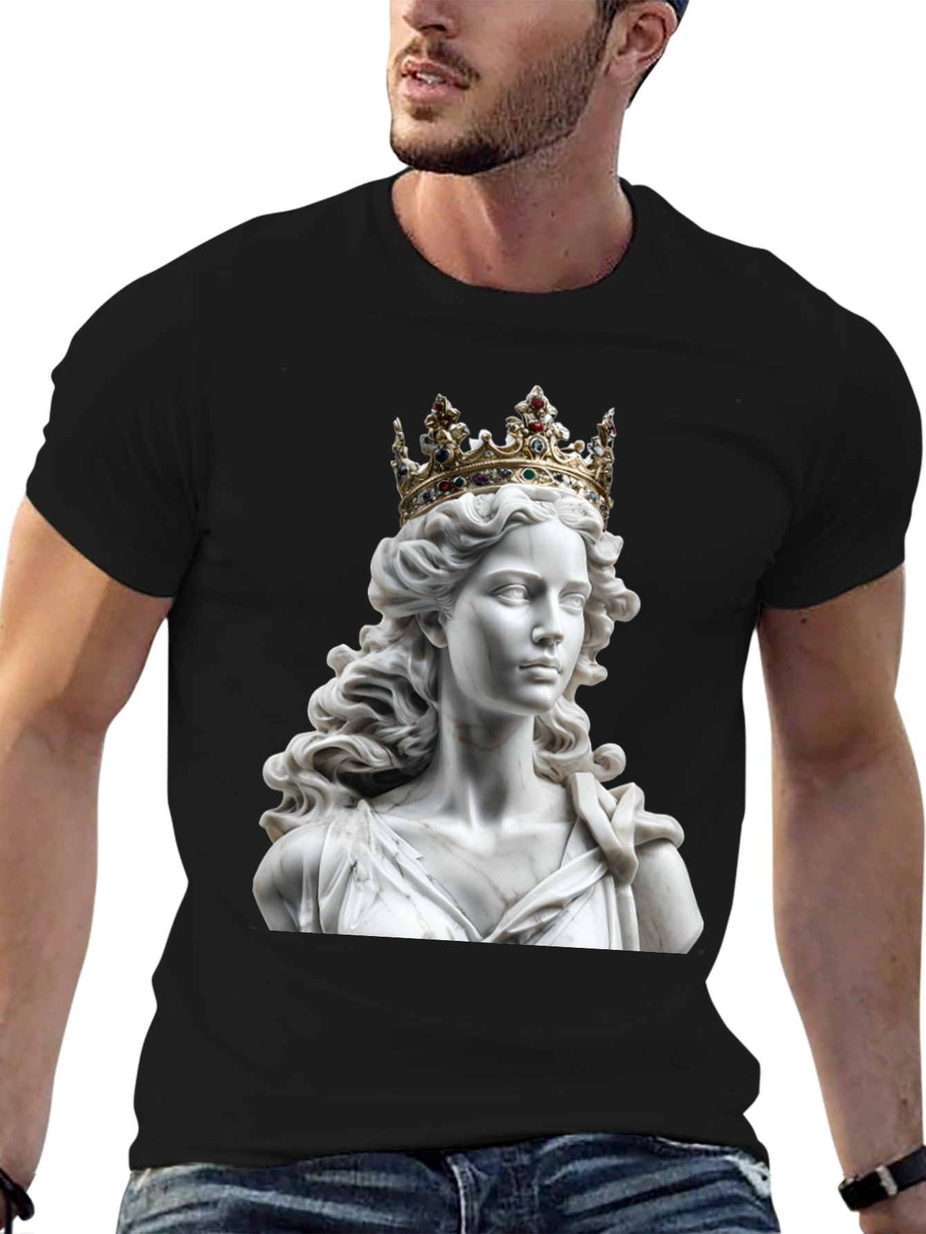 Black Statue Queen Graphic Tee - Regal Style view 6