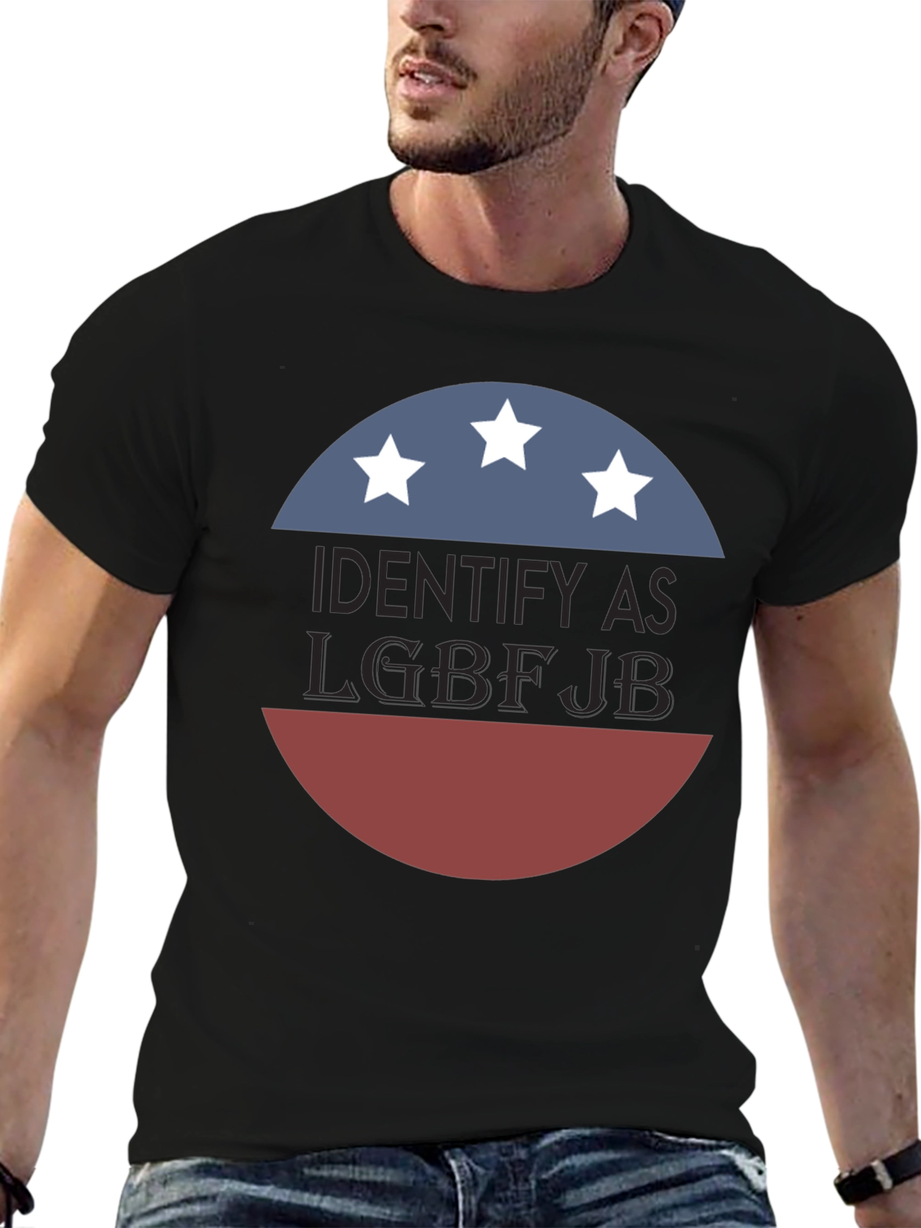 Black Identify As LGBFJB T-Shirt view 6