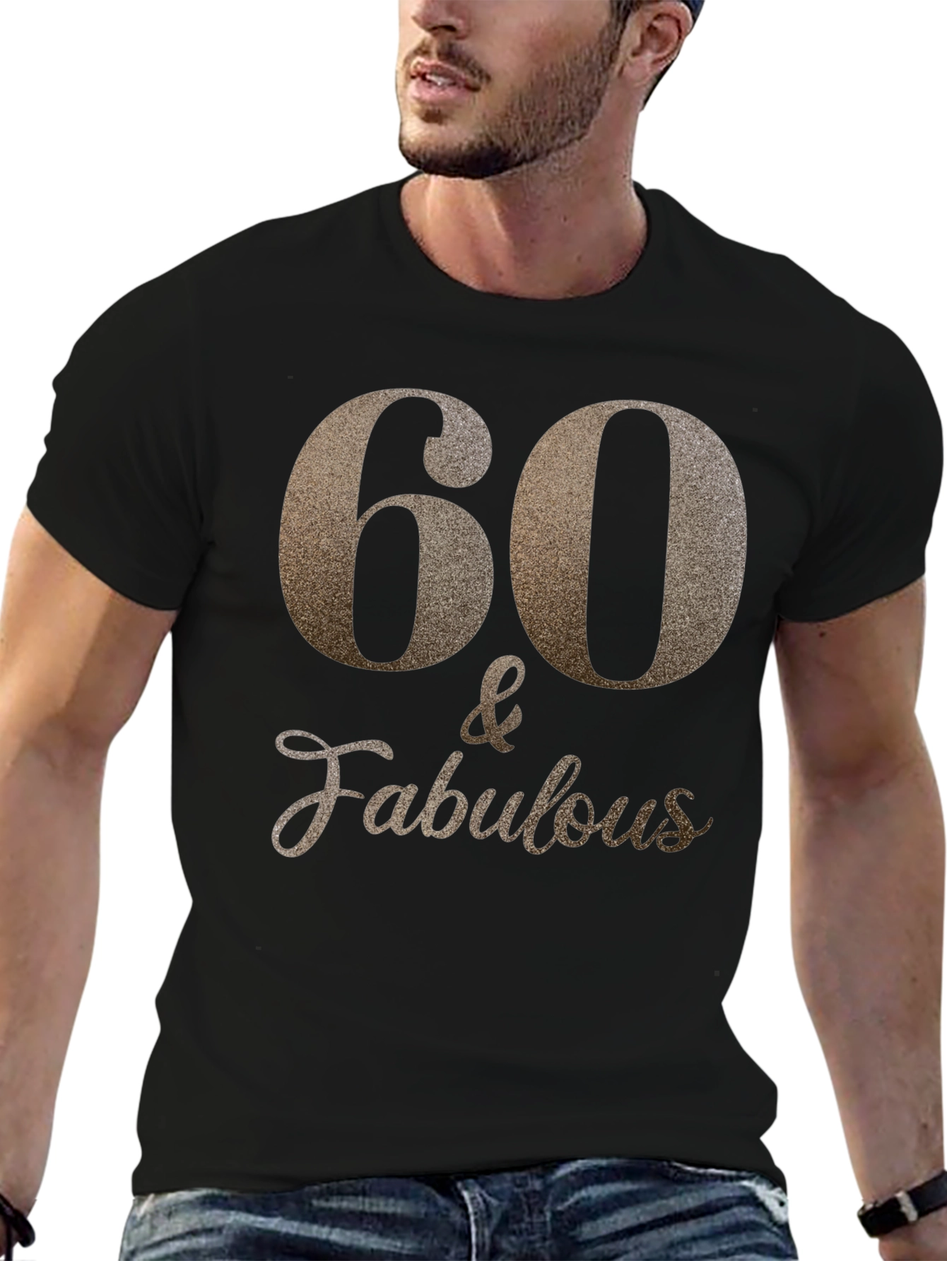 Black 60 & Fabulous Black T-Shirt view 6